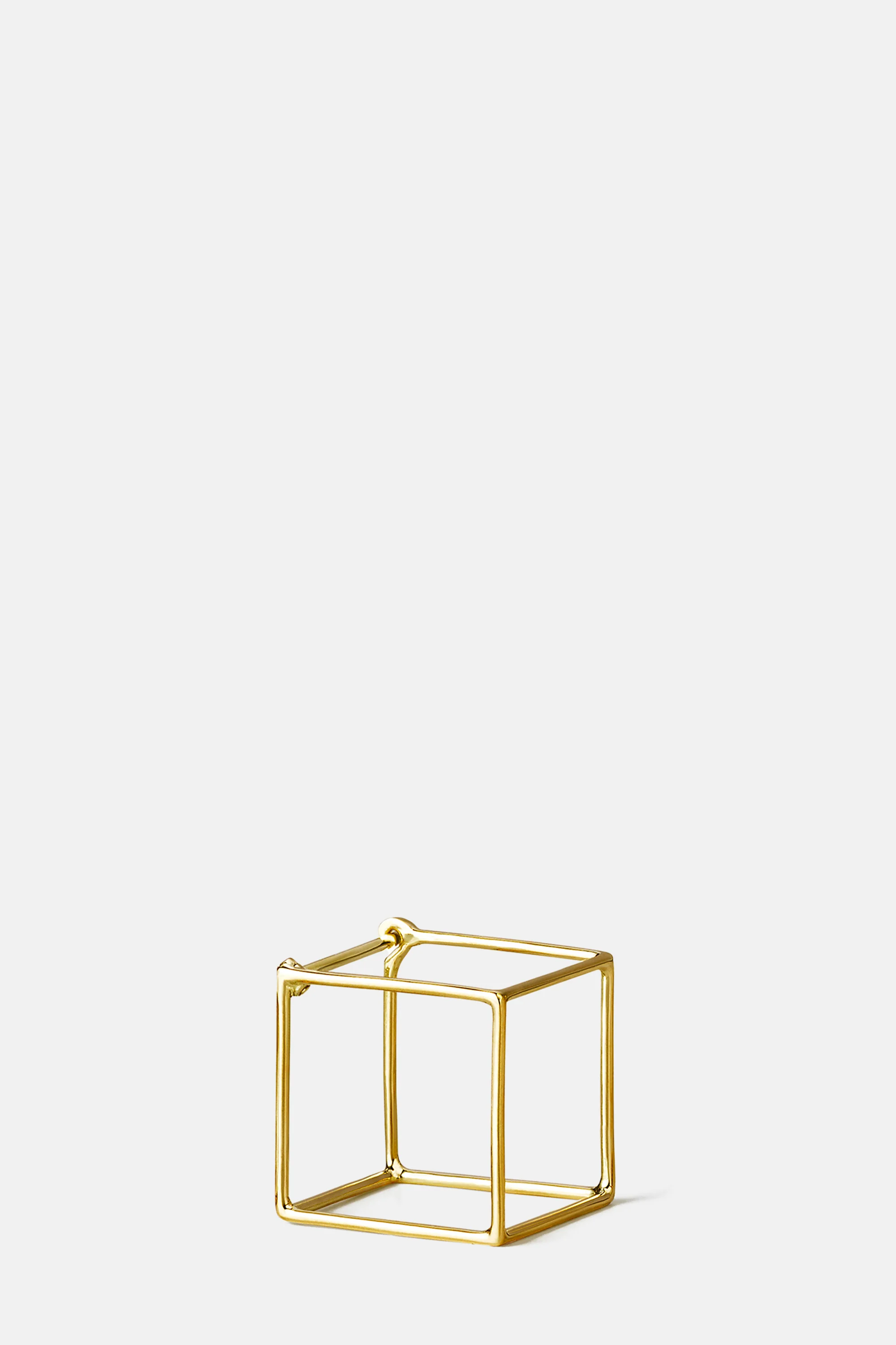 Gold 3D Square Earring 15
