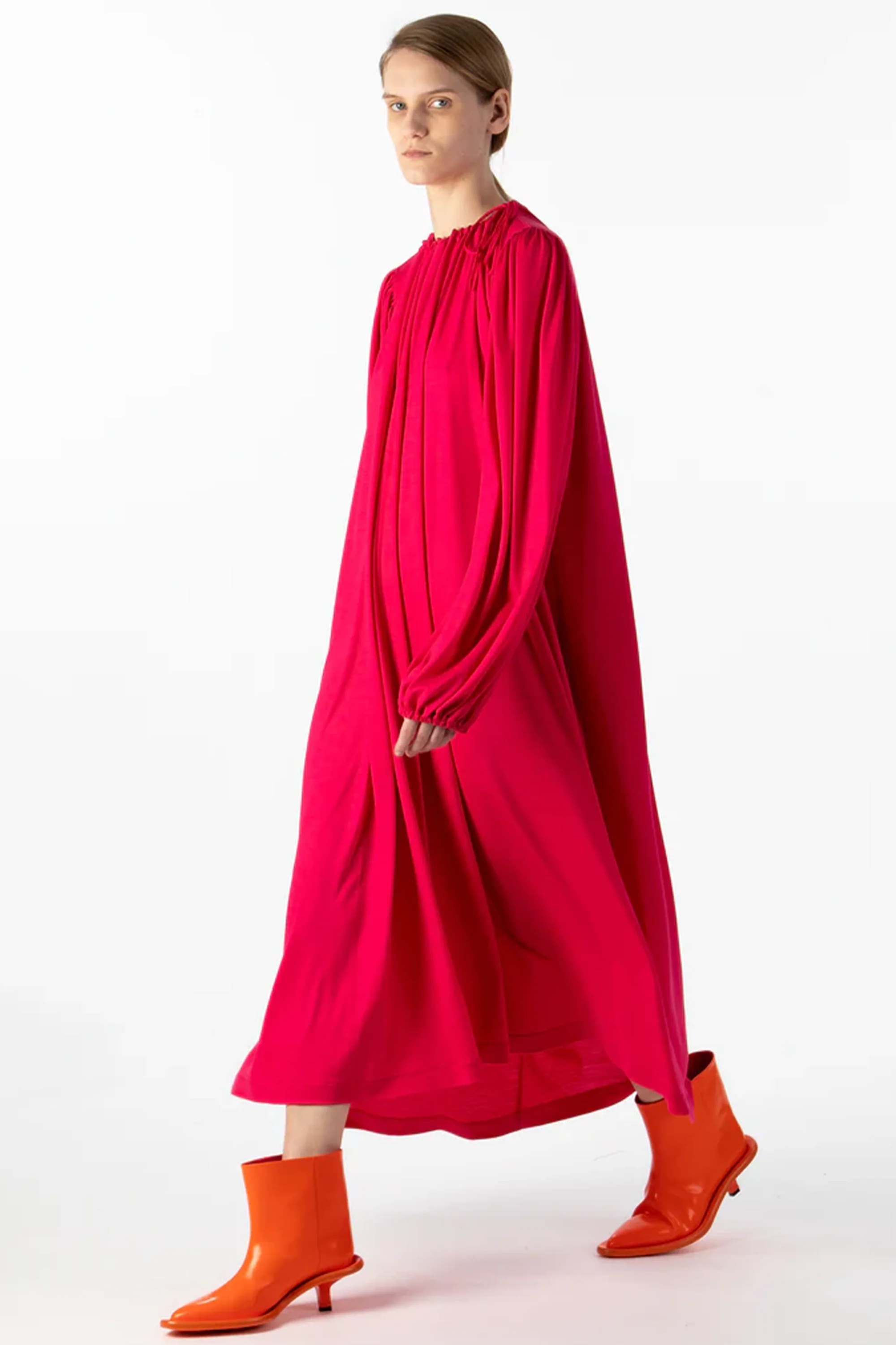 Dulcina Puff Sleeve Wool Dress - Image 3