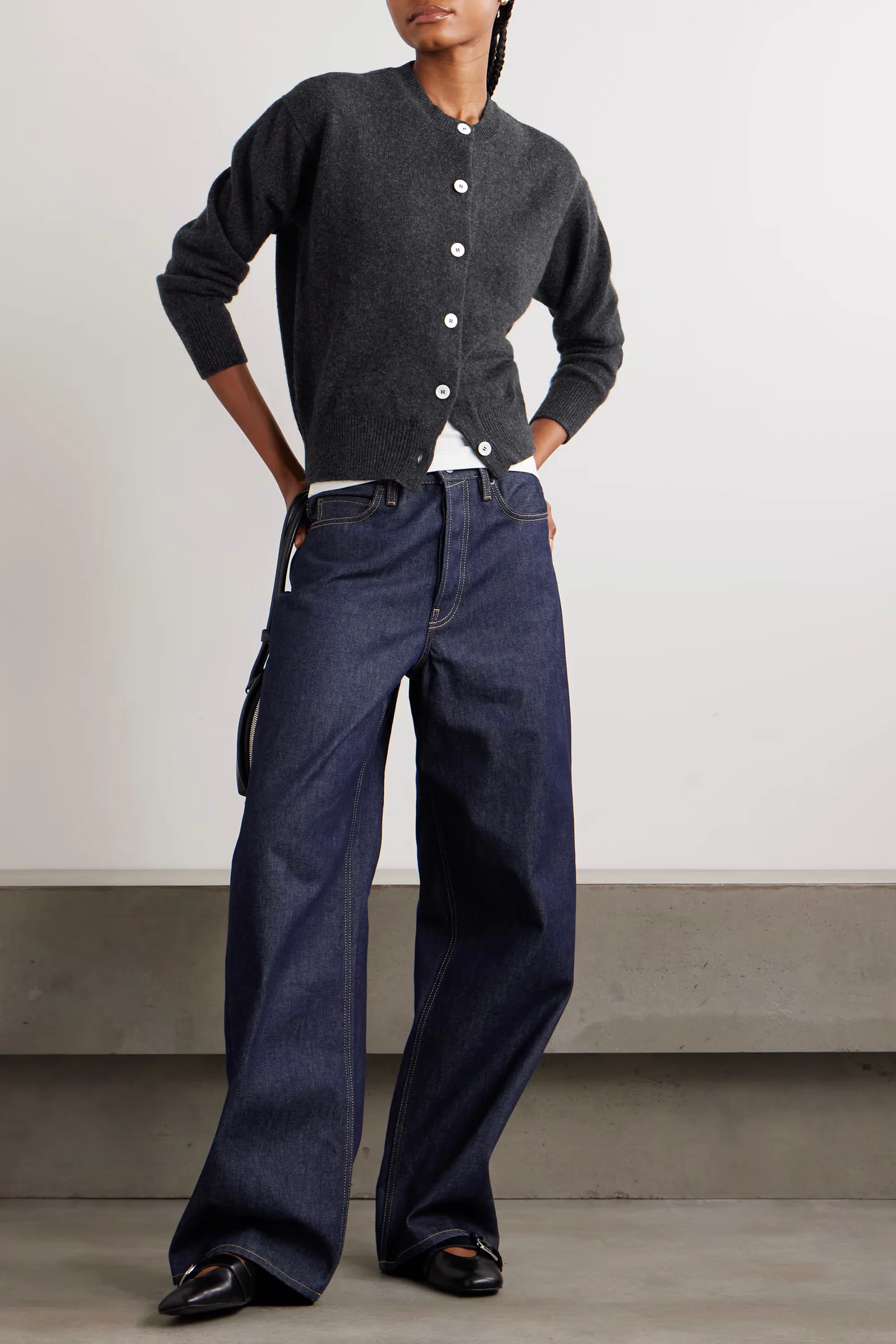 Dark Grey Ada Crewneck Cardigan - Image 3