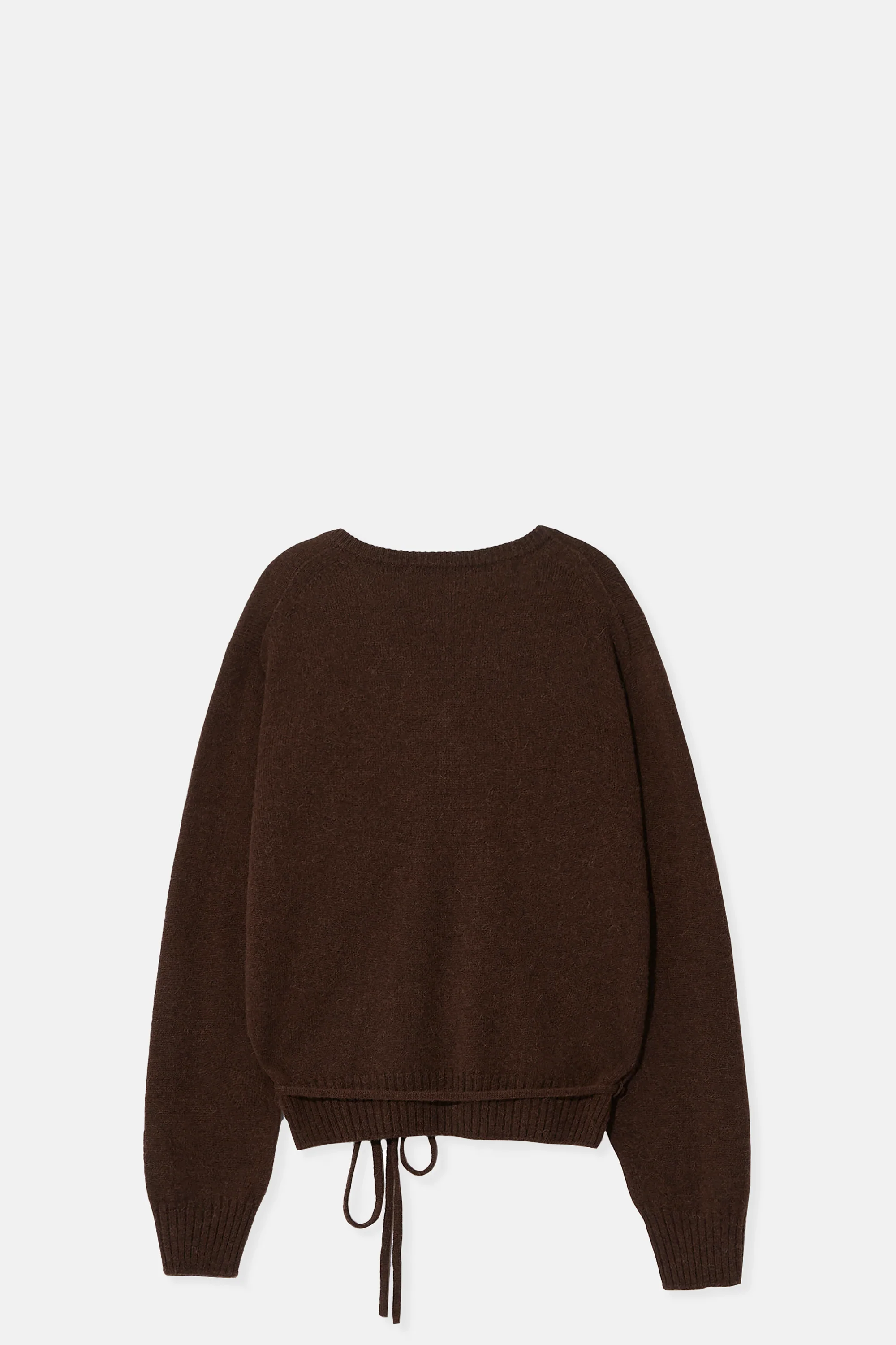 Brown Alpaca Wholegarment V Neck Pullover - Image 2