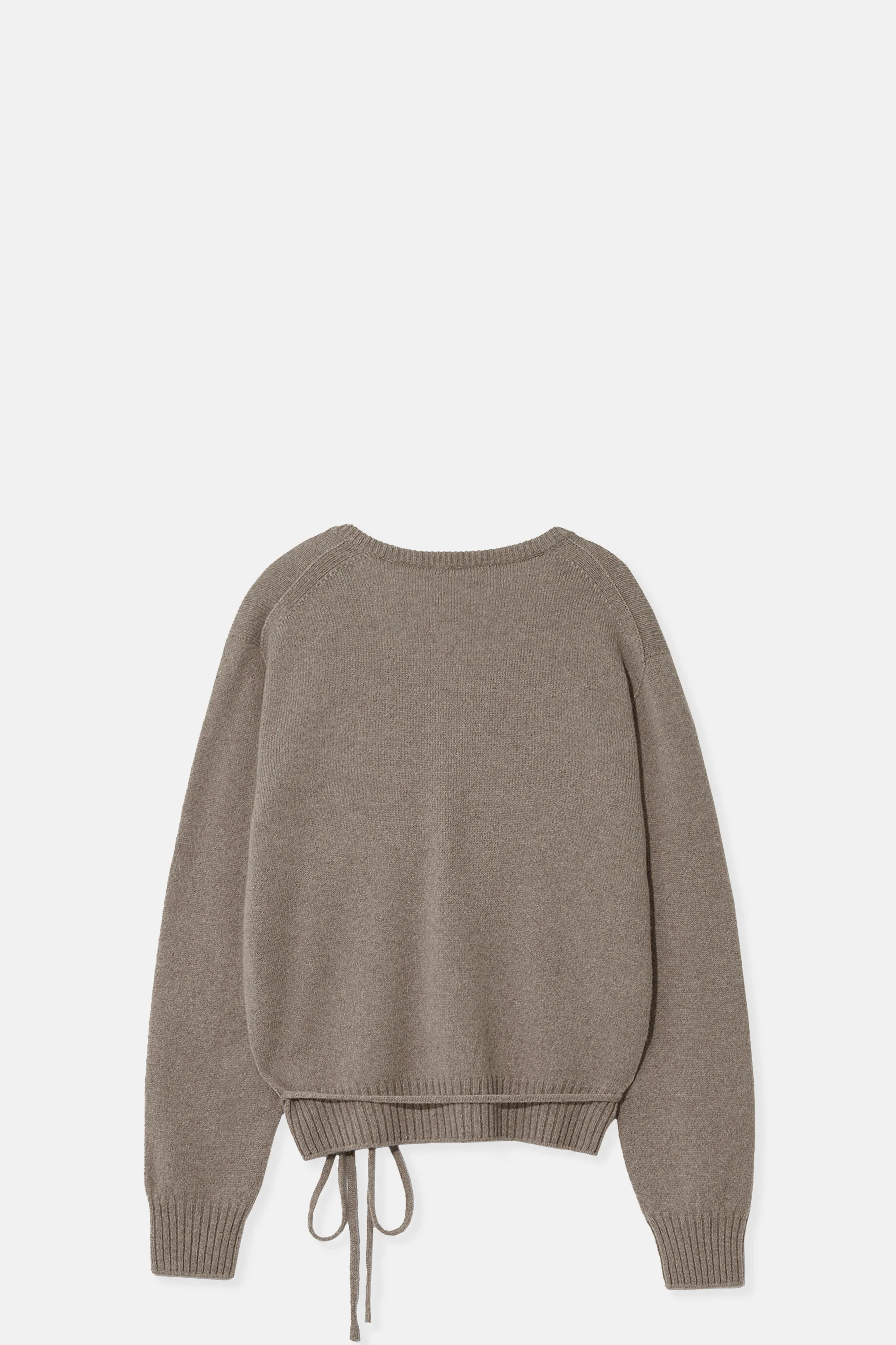Beige Alpaca Wholegarment V Neck Pullover - Image 2