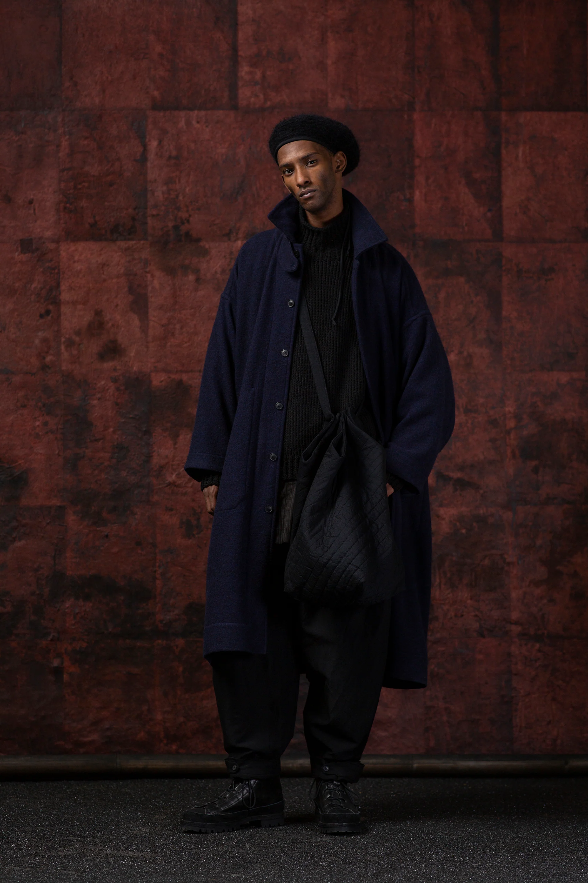 Midnight Alpaca Wool Coat - Image 8