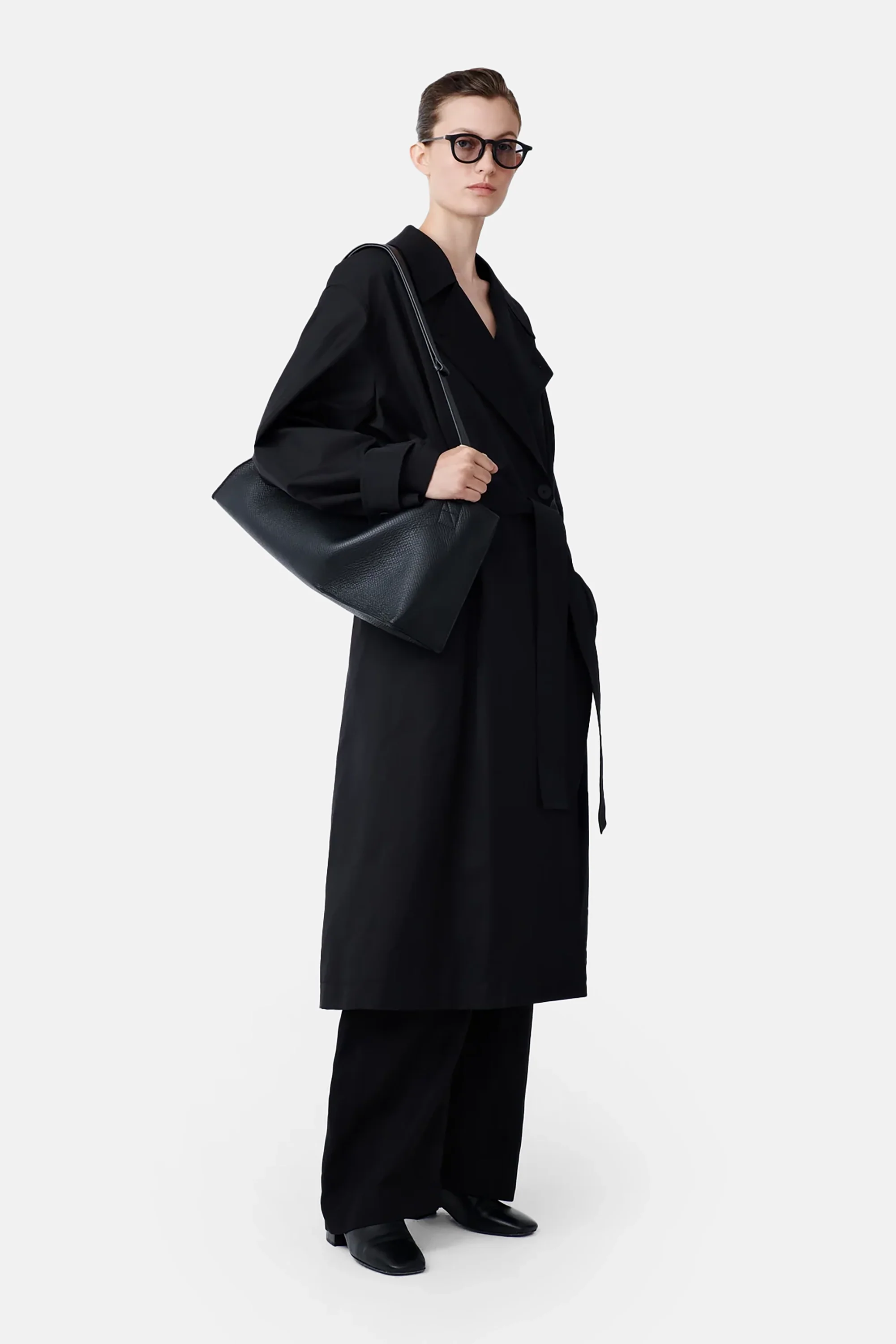 Black Shiboru Leather Bag - Image 8