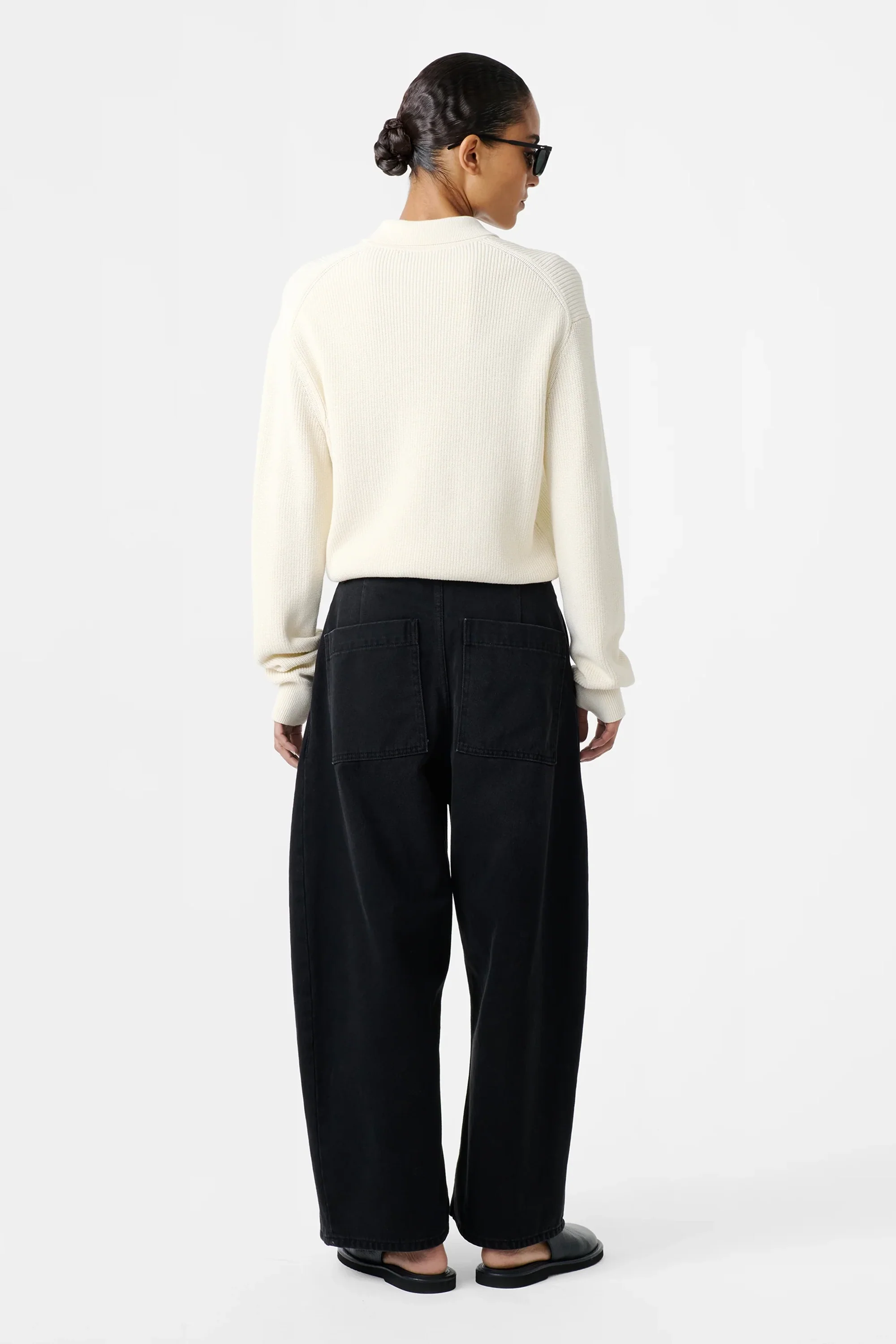 Black Wide Crop Pant - Image 4
