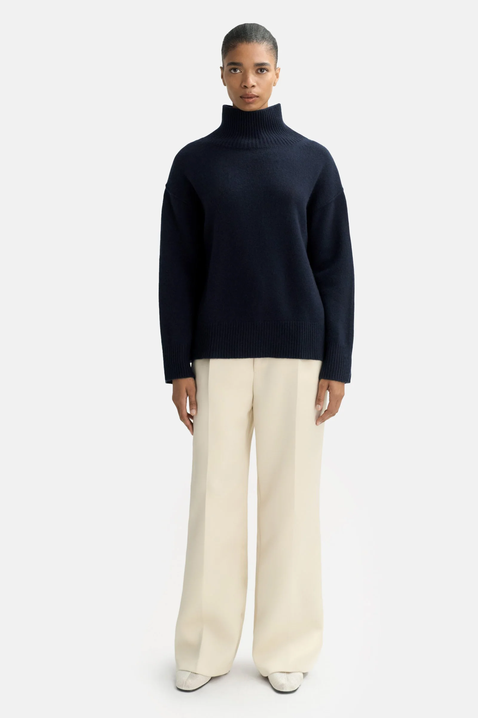 Navy Boyfriend Turtleneck - Image 2