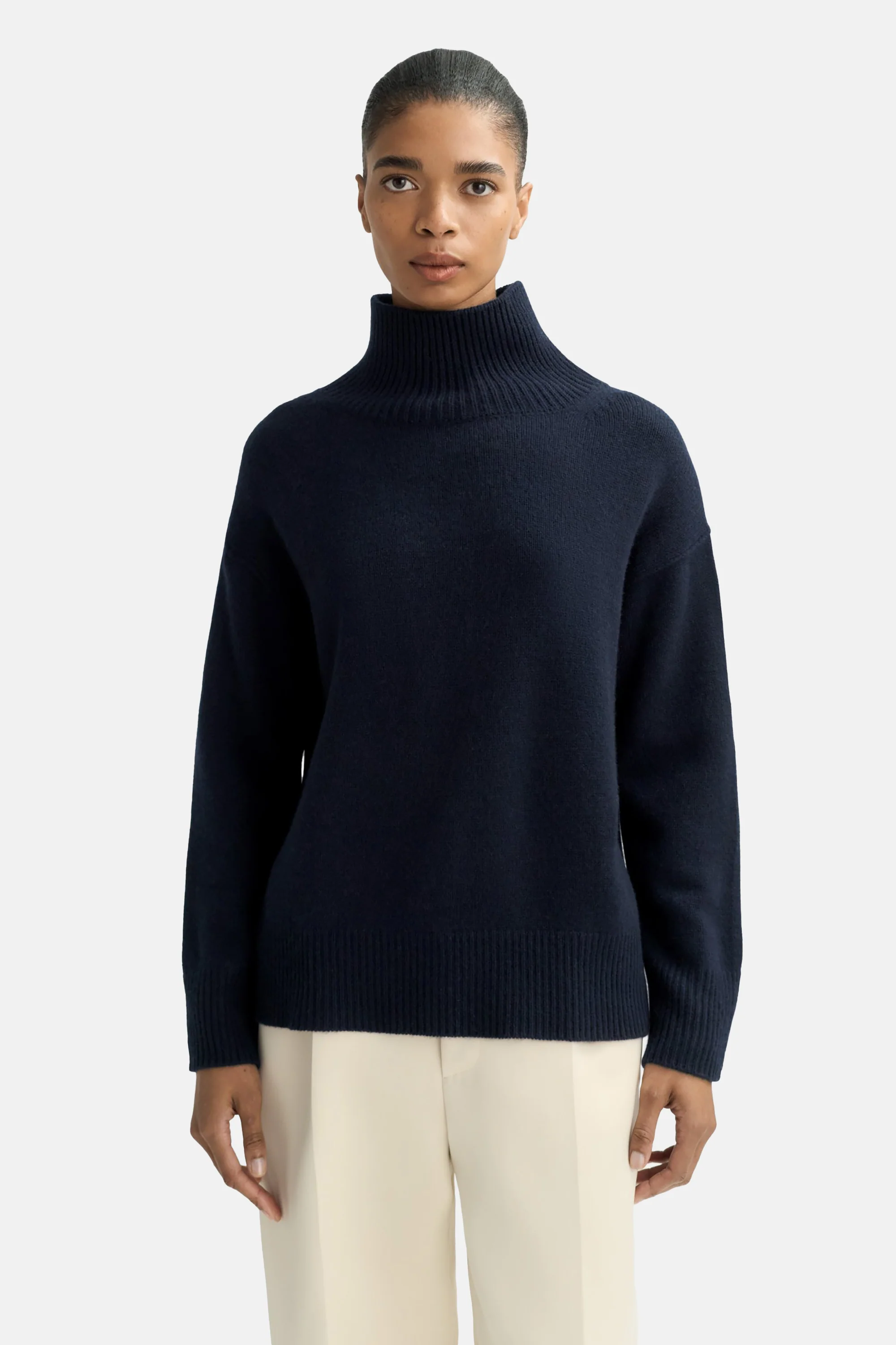 Navy Boyfriend Turtleneck - Image 3