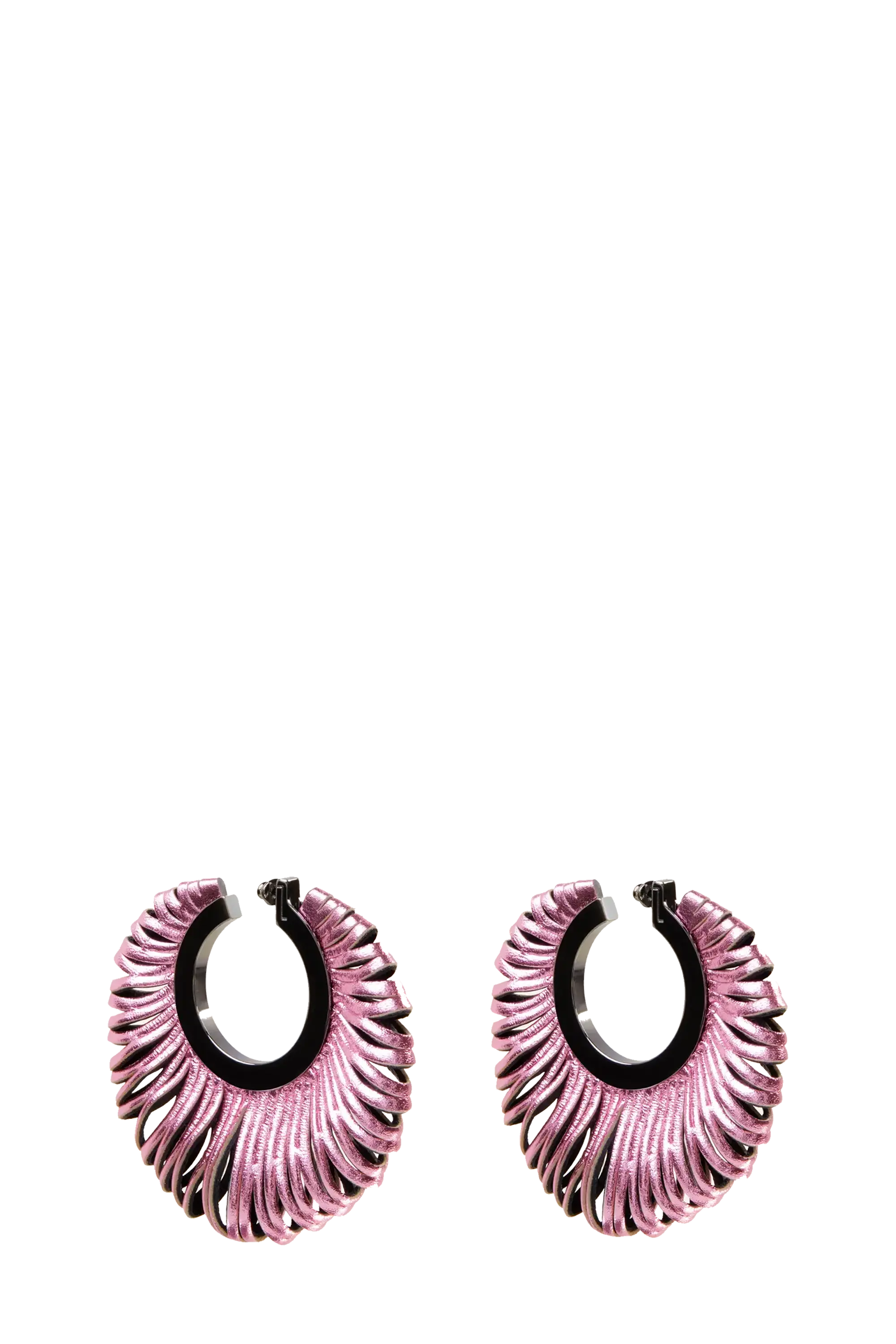 Bubblegum Pink Revolve Leather Earrings