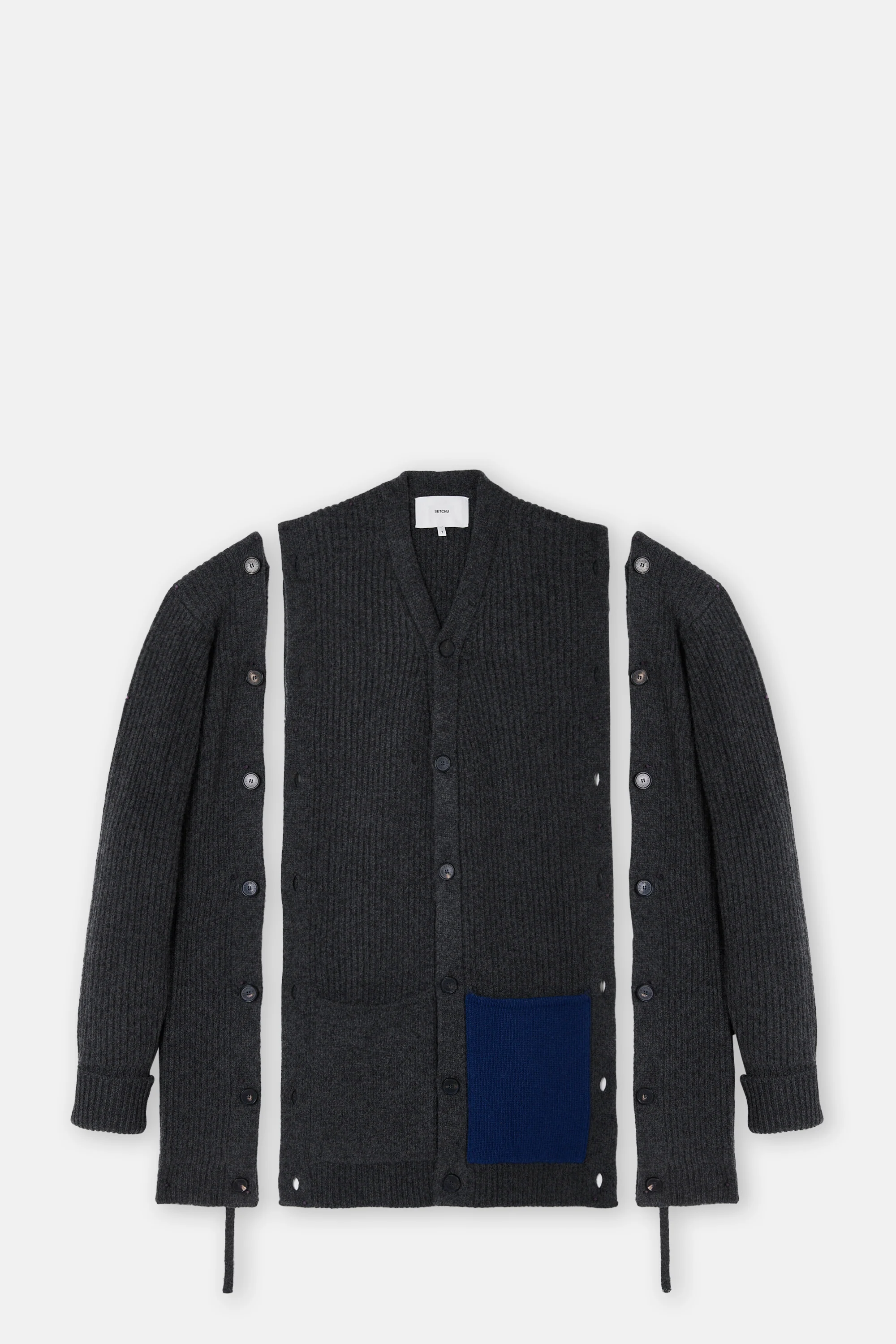 Gray Button Cardigan - Image 3