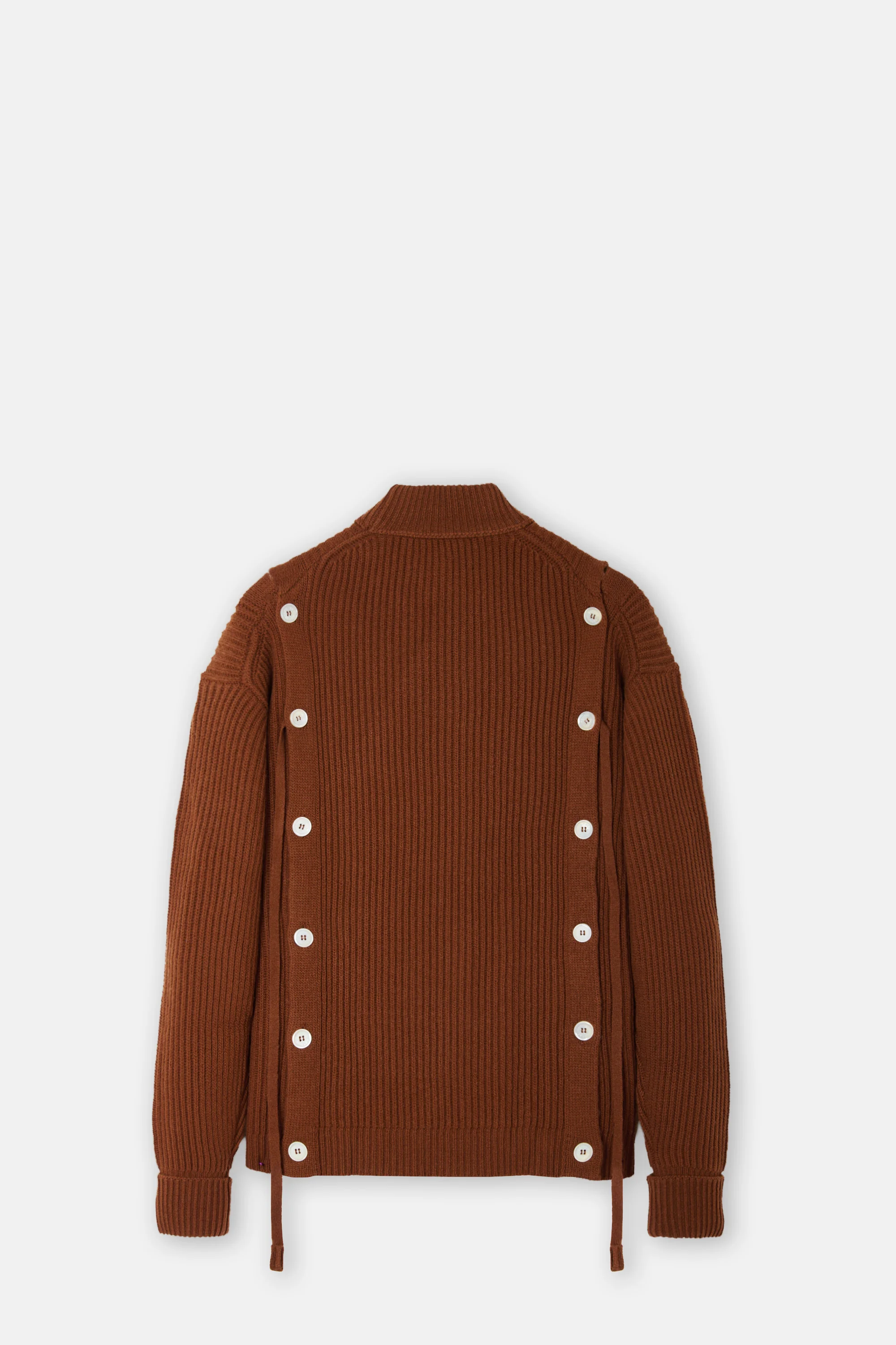 Dark Brown Button Jumper - Image 2