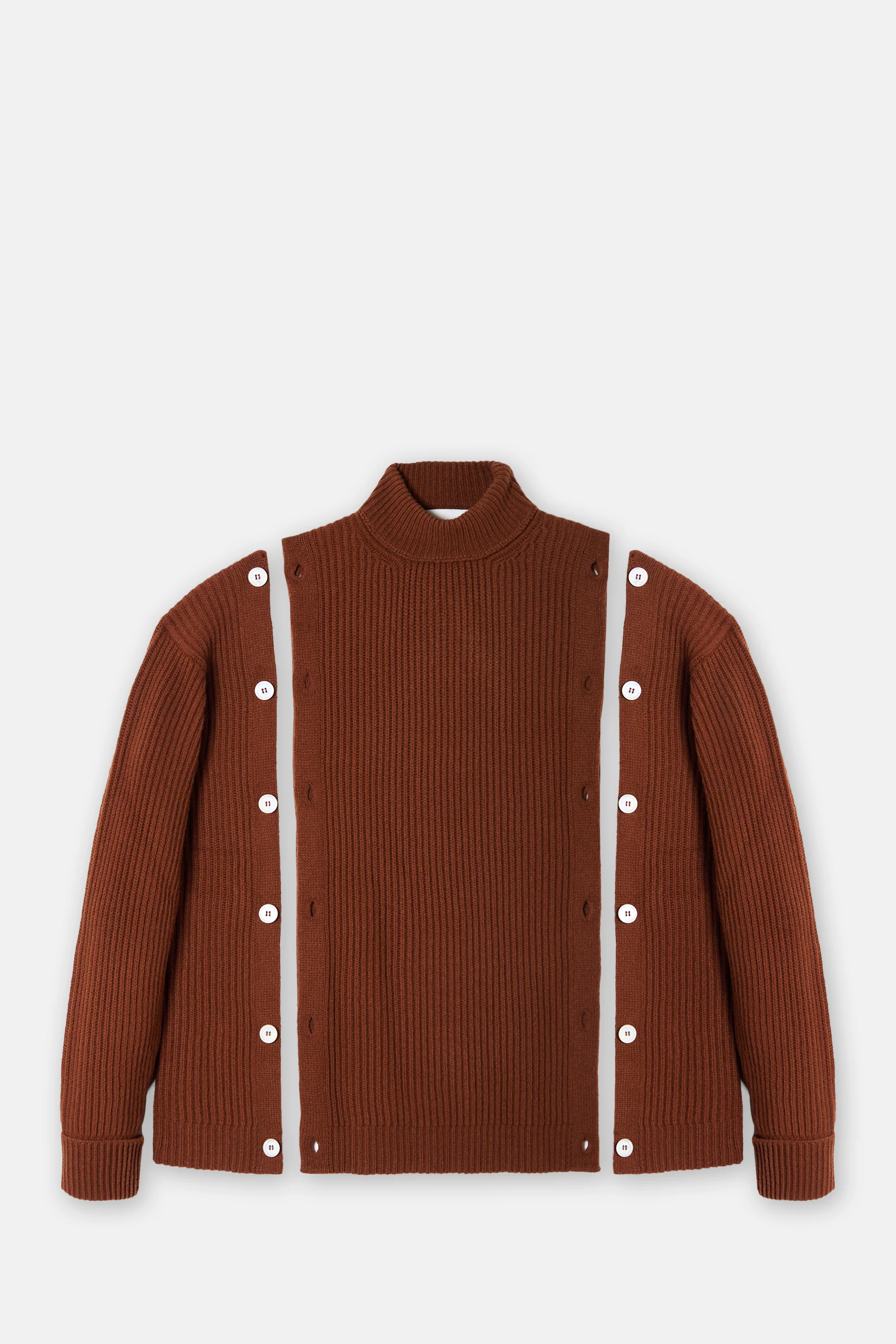 Dark Brown Button Jumper - Image 3