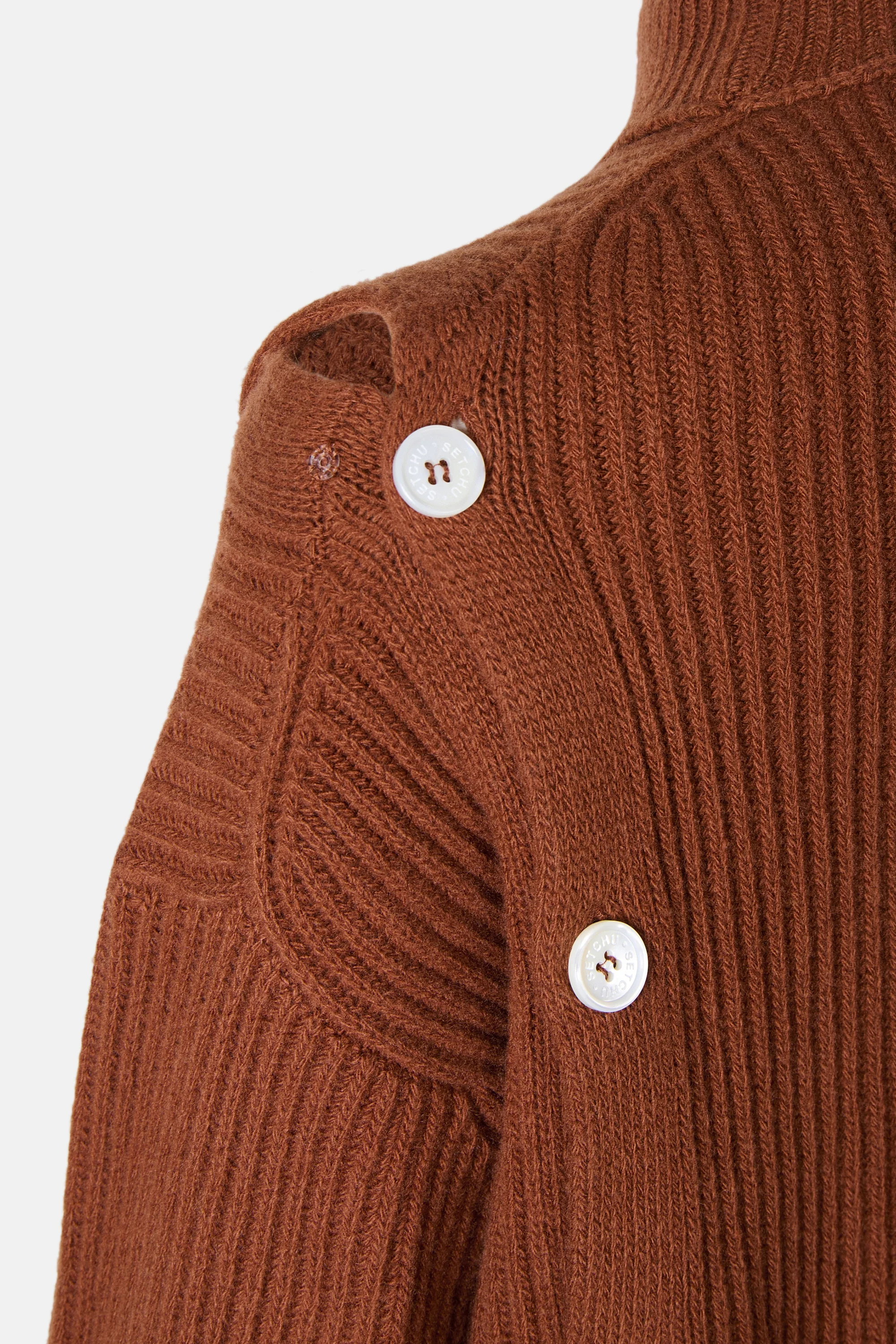Dark Brown Button Jumper - Image 4