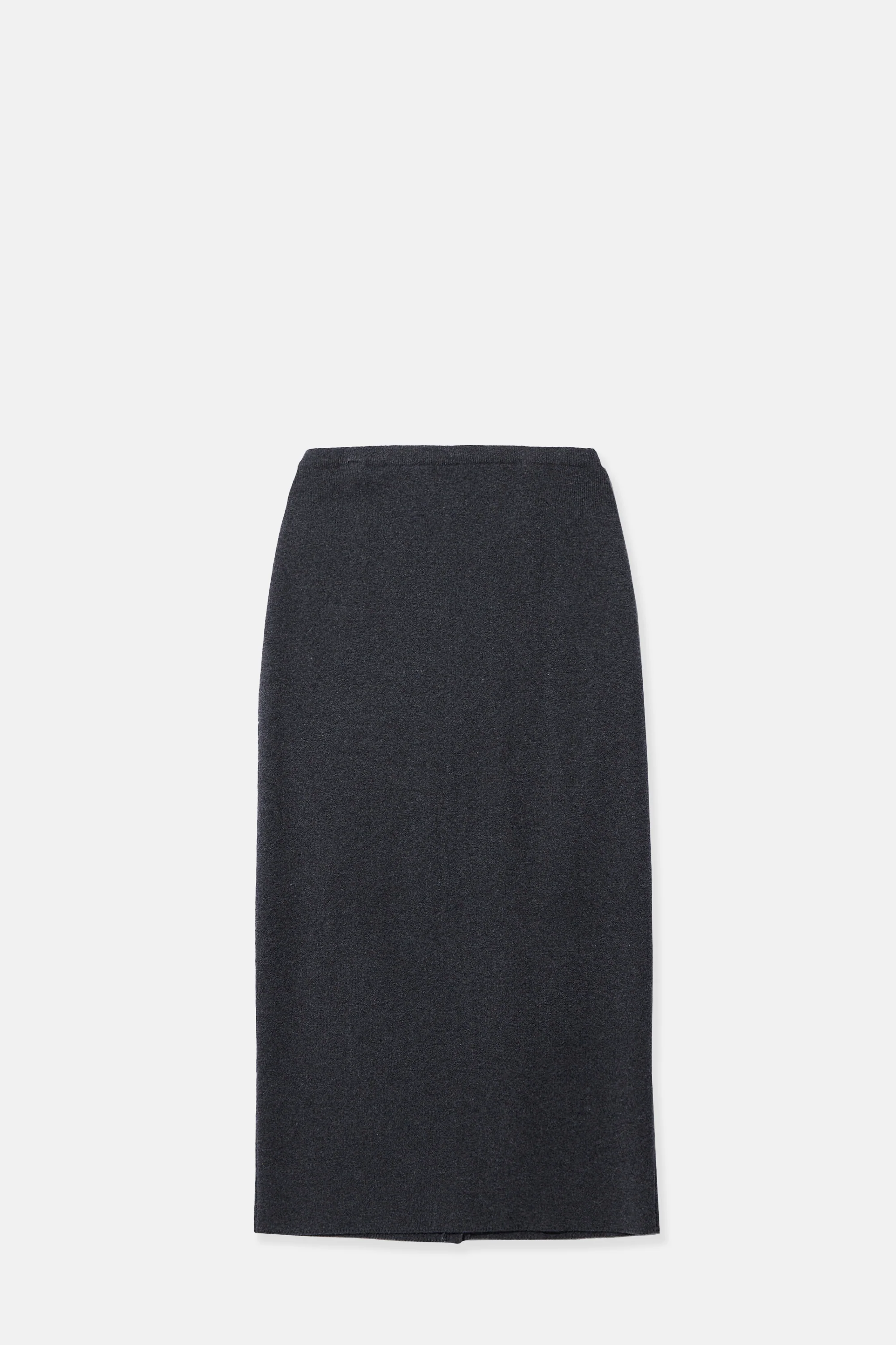 Charcoal Button Straight Knit Skirt - Image 2