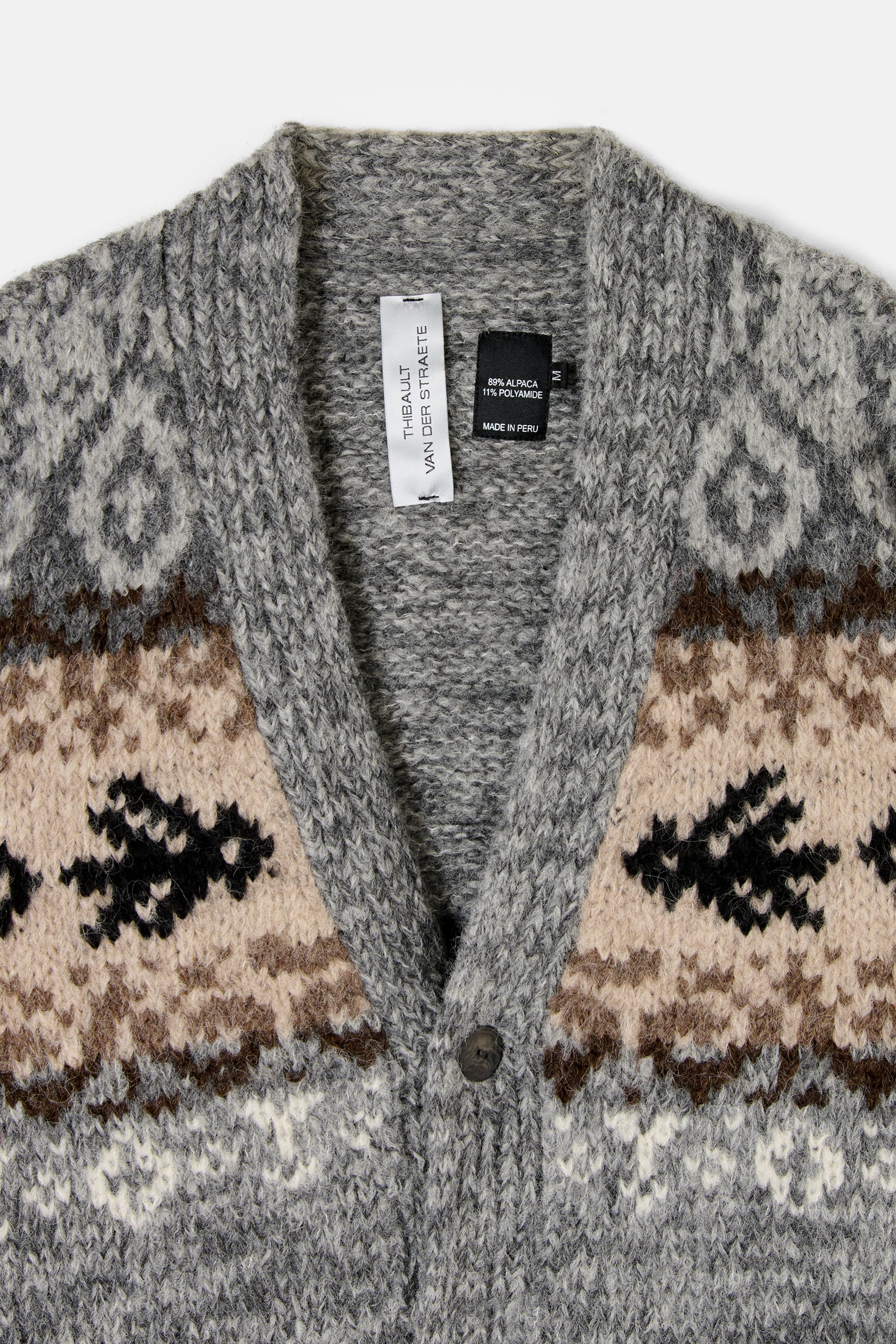 Cardigan 3 Buttons Fairisle V Neck - Image 3