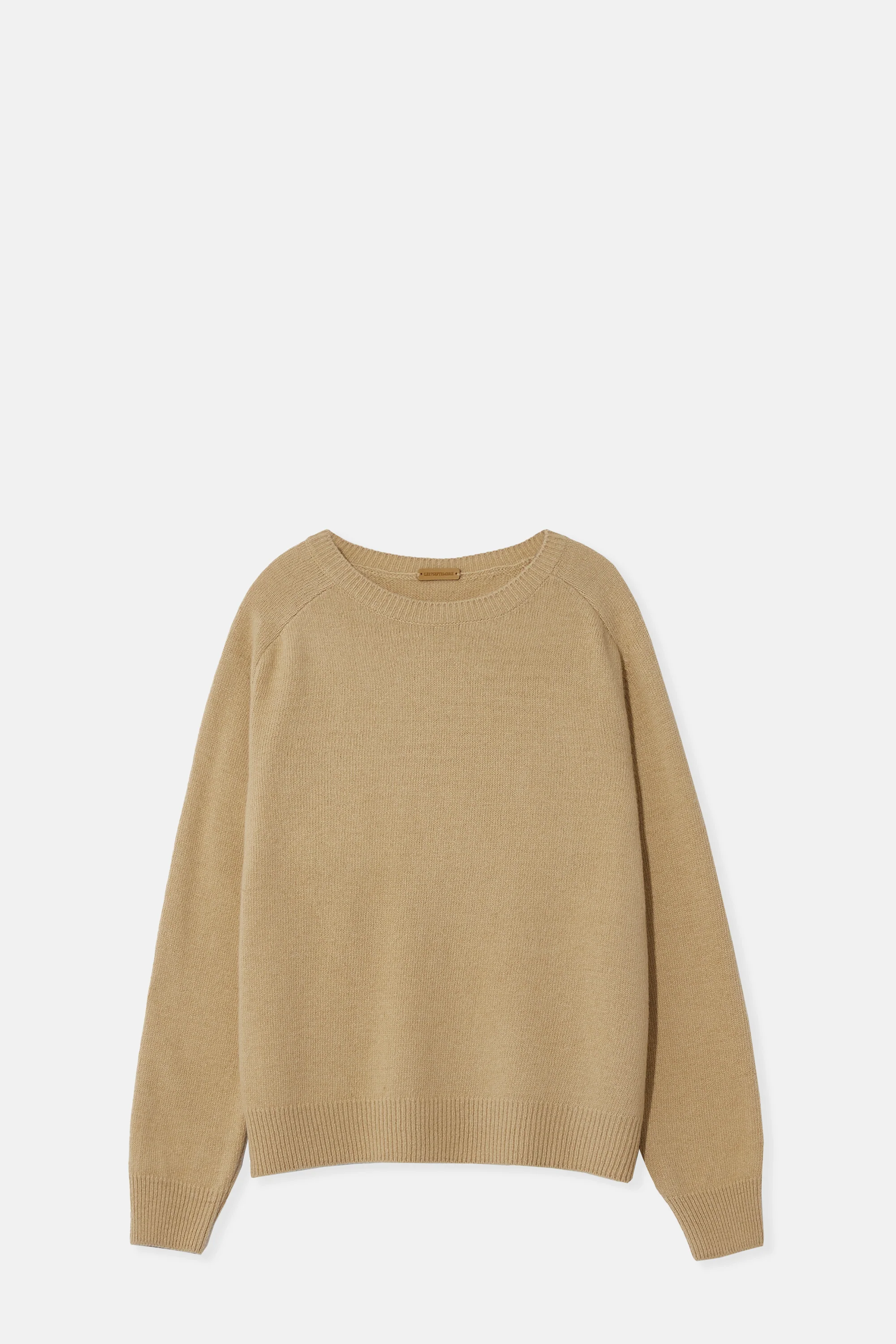 Camel Cashmere Blend Raglan Pullover