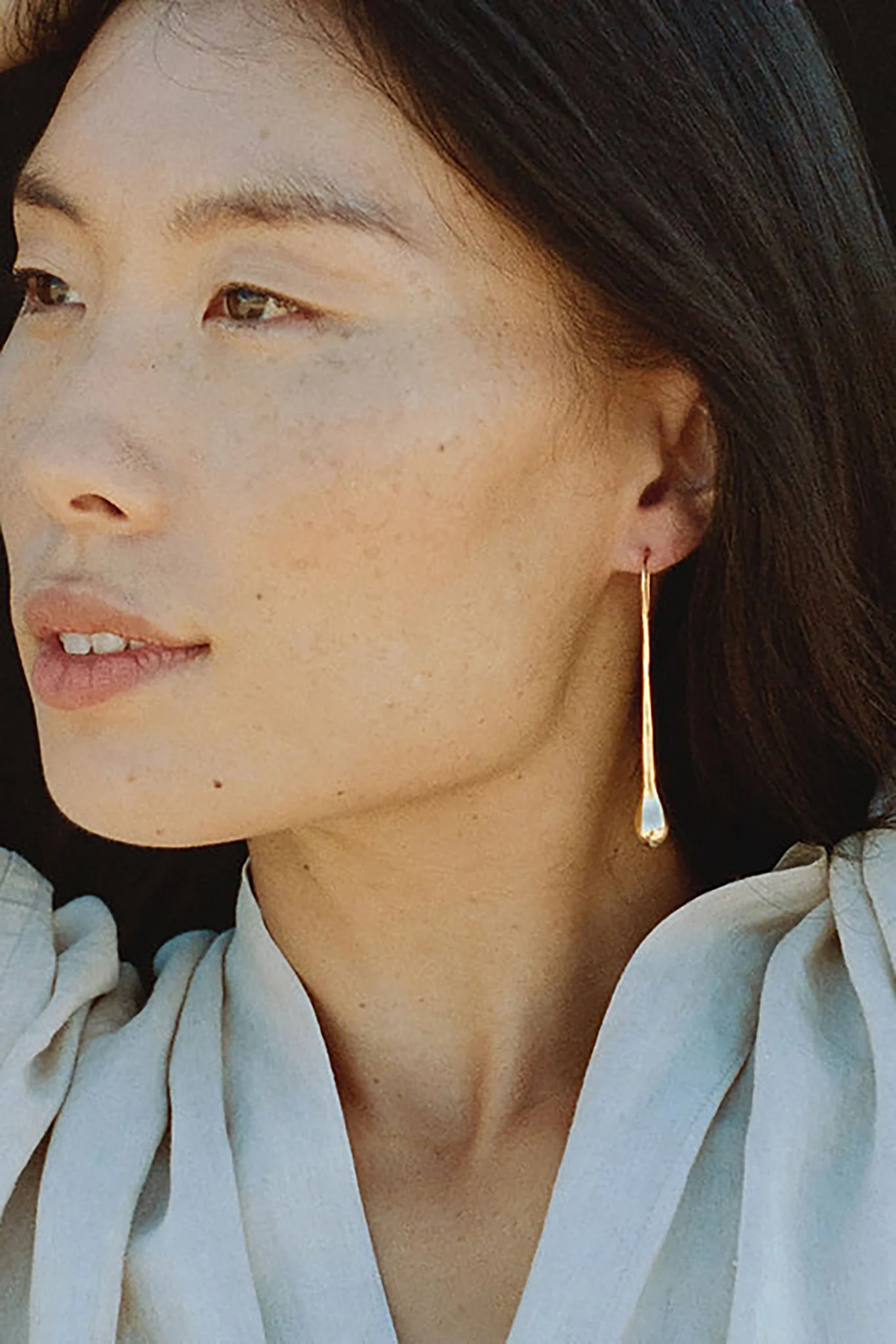 Gold Crack On Tears Earrings - Image 2