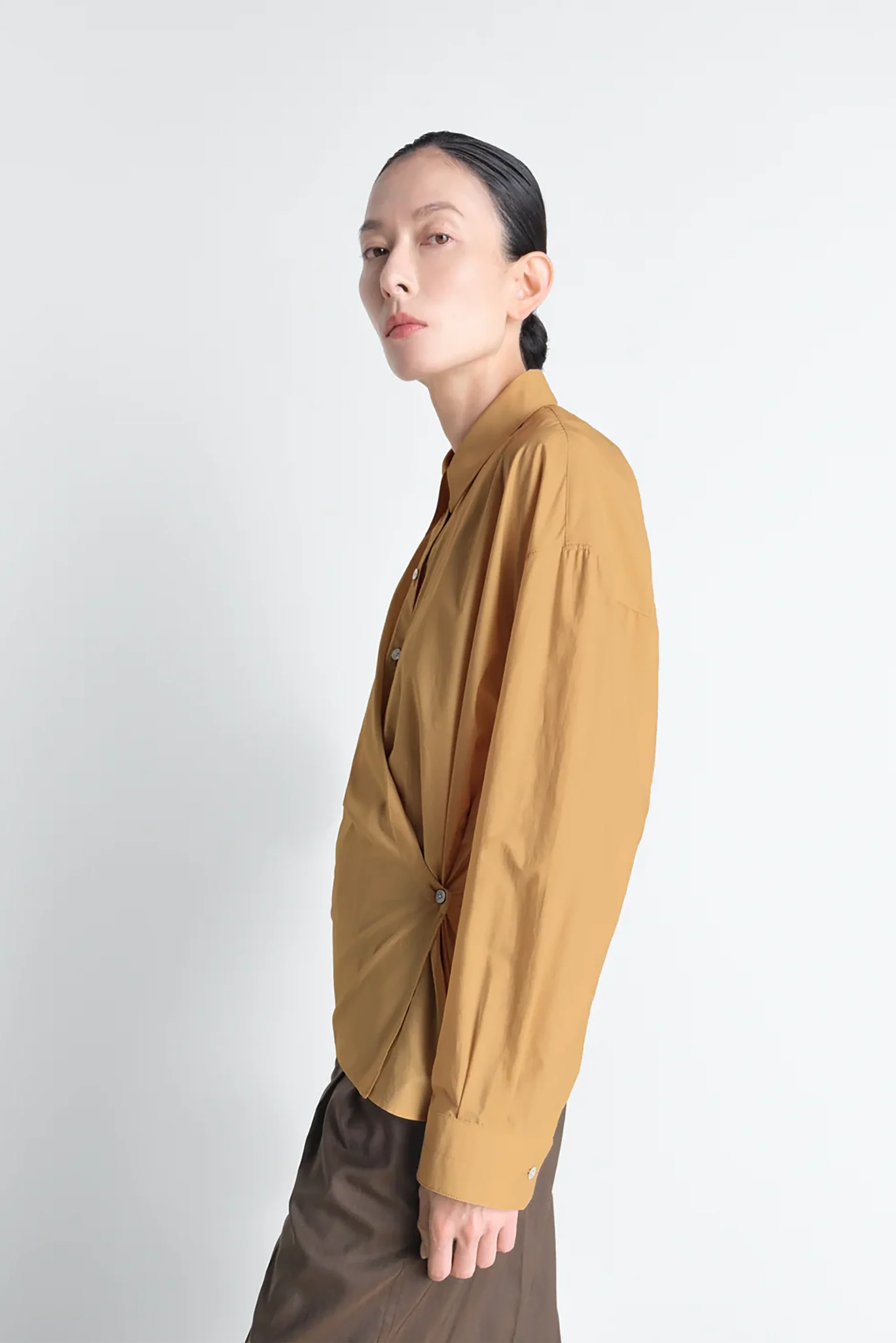 Straight Collar Twisted Shirt - Image 3