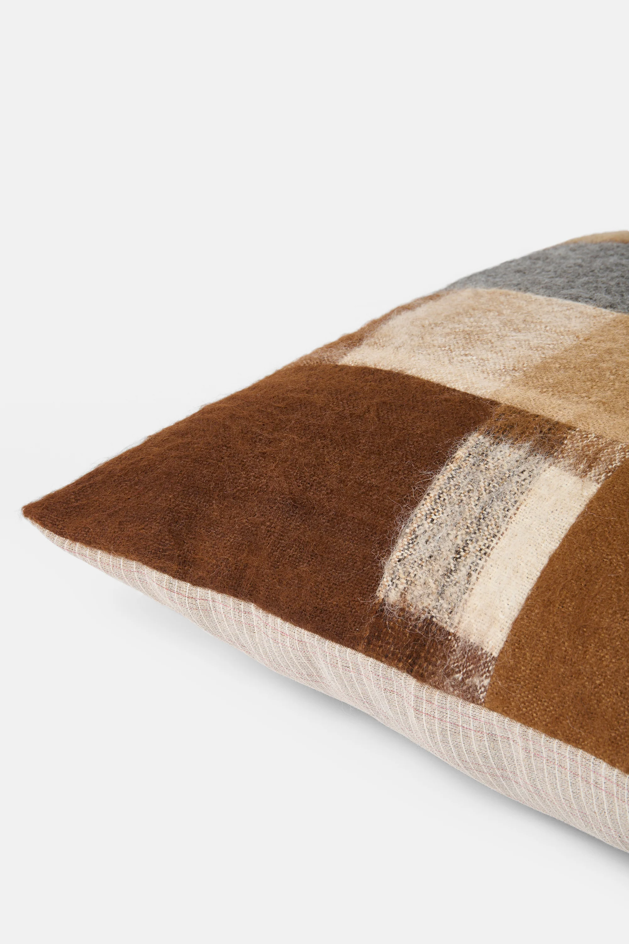 Light Chocolate Square Patchwork Pillowcase - Image 3