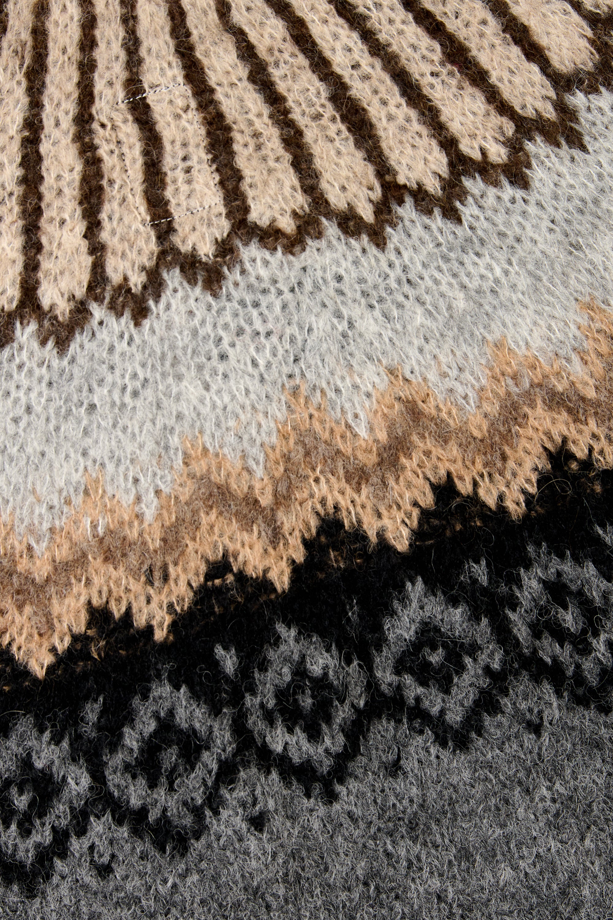 Dark Grey Cardigan With Bow ¾ Sleeves Fairisle - Image 5