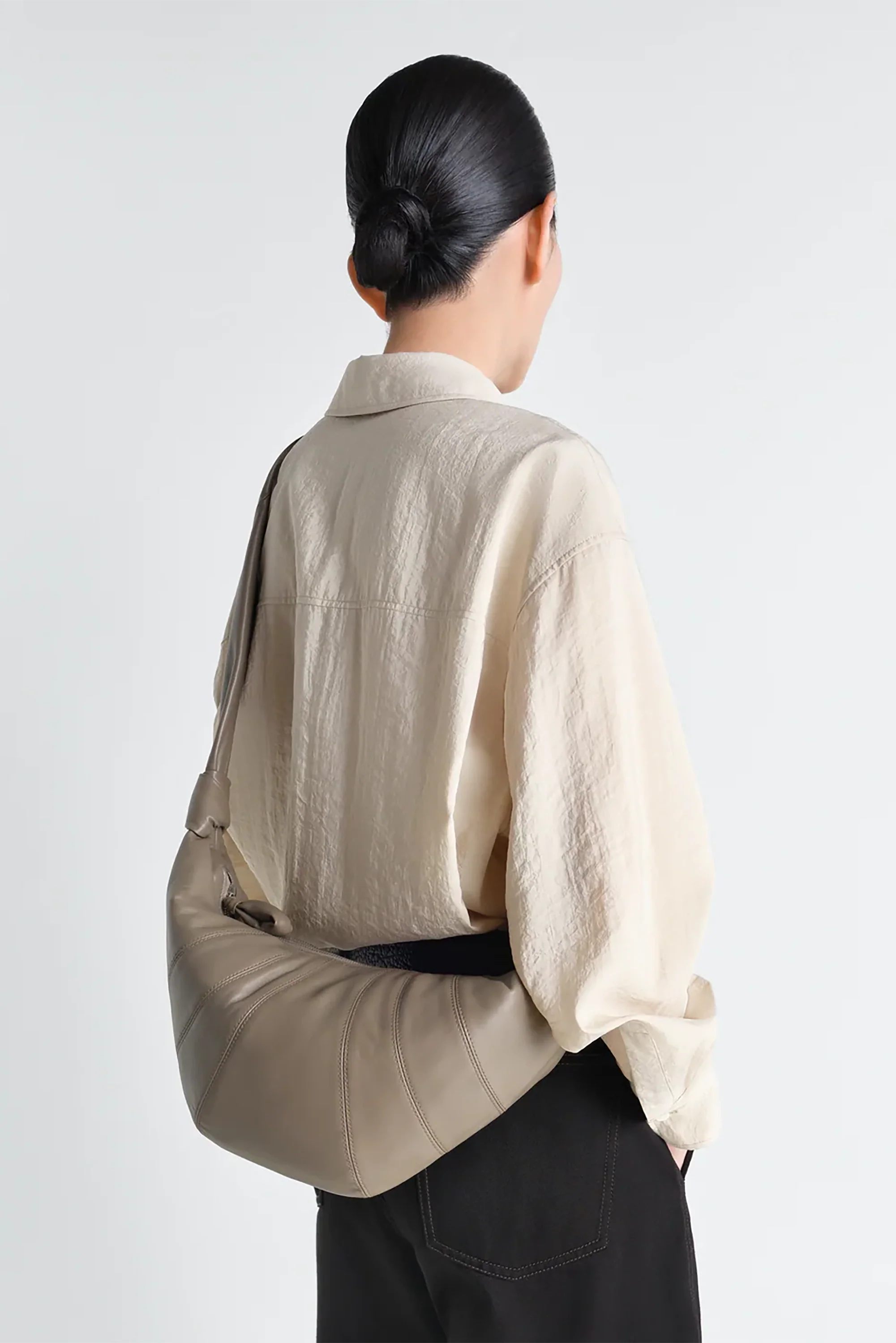 Dark Khaki Medium Croissant Bag - Image 4