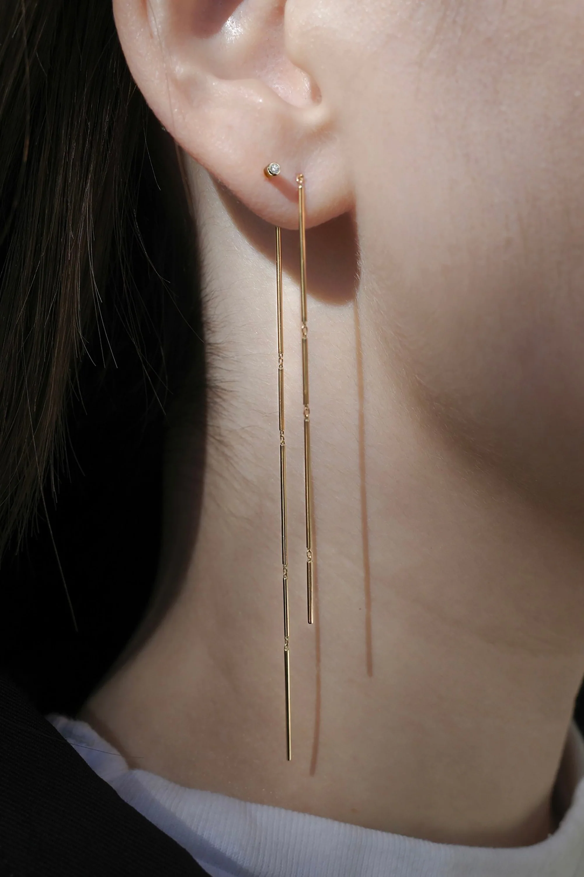 Diamond Twist Pin Earring 01 - Image 6