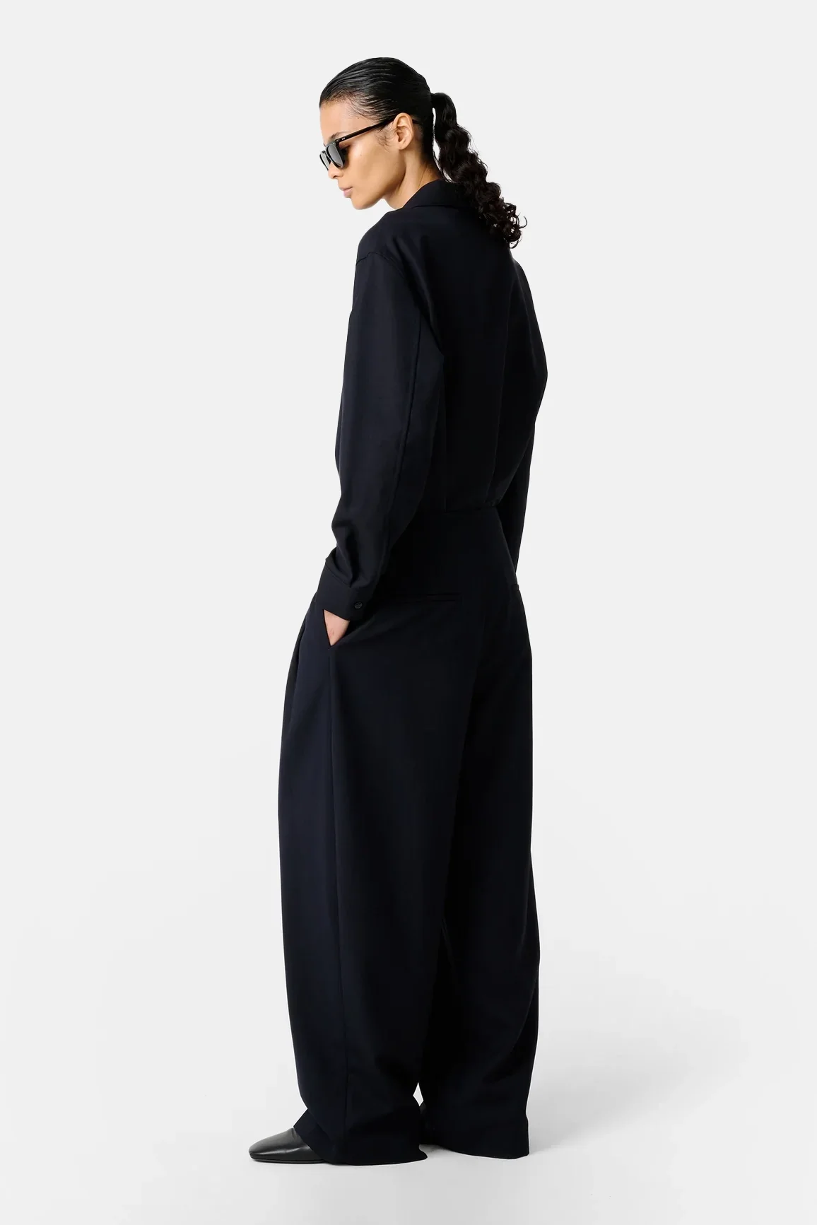 Darkest Navy Lira Double Pleat Pant - Image 4
