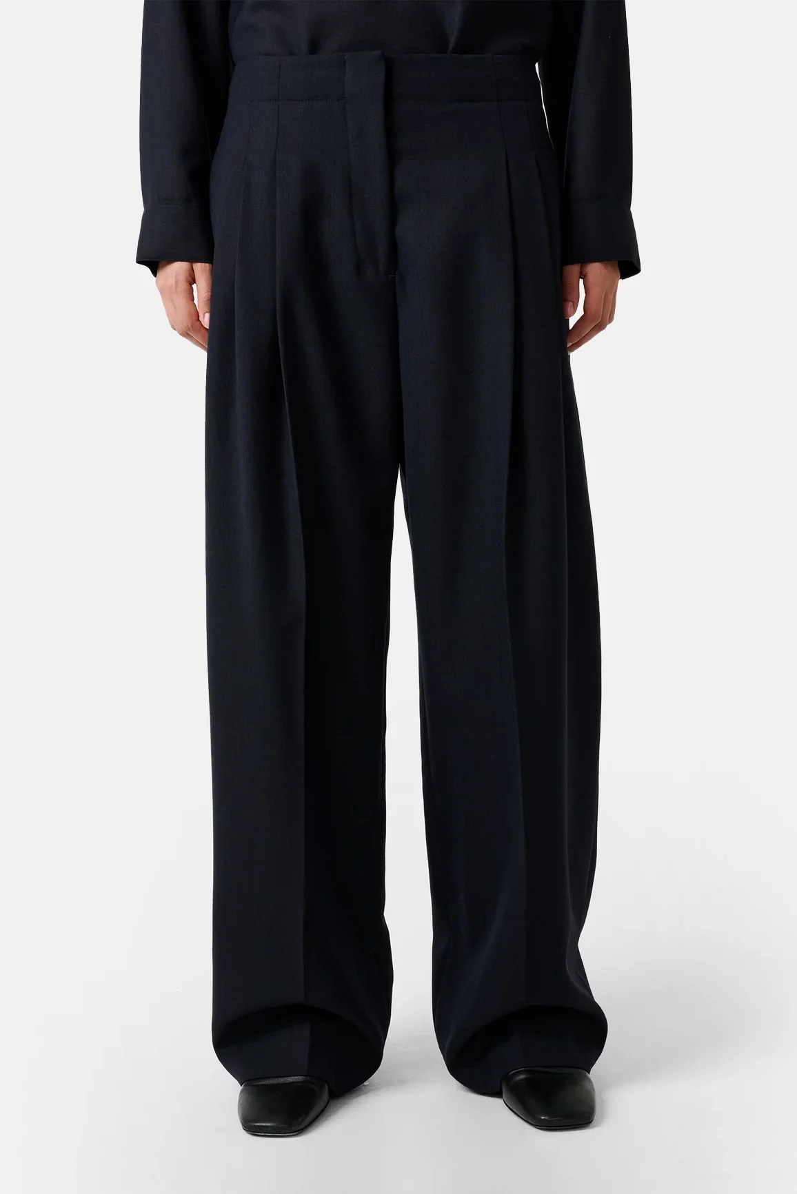 Darkest Navy Lira Double Pleat Pant - Image 5