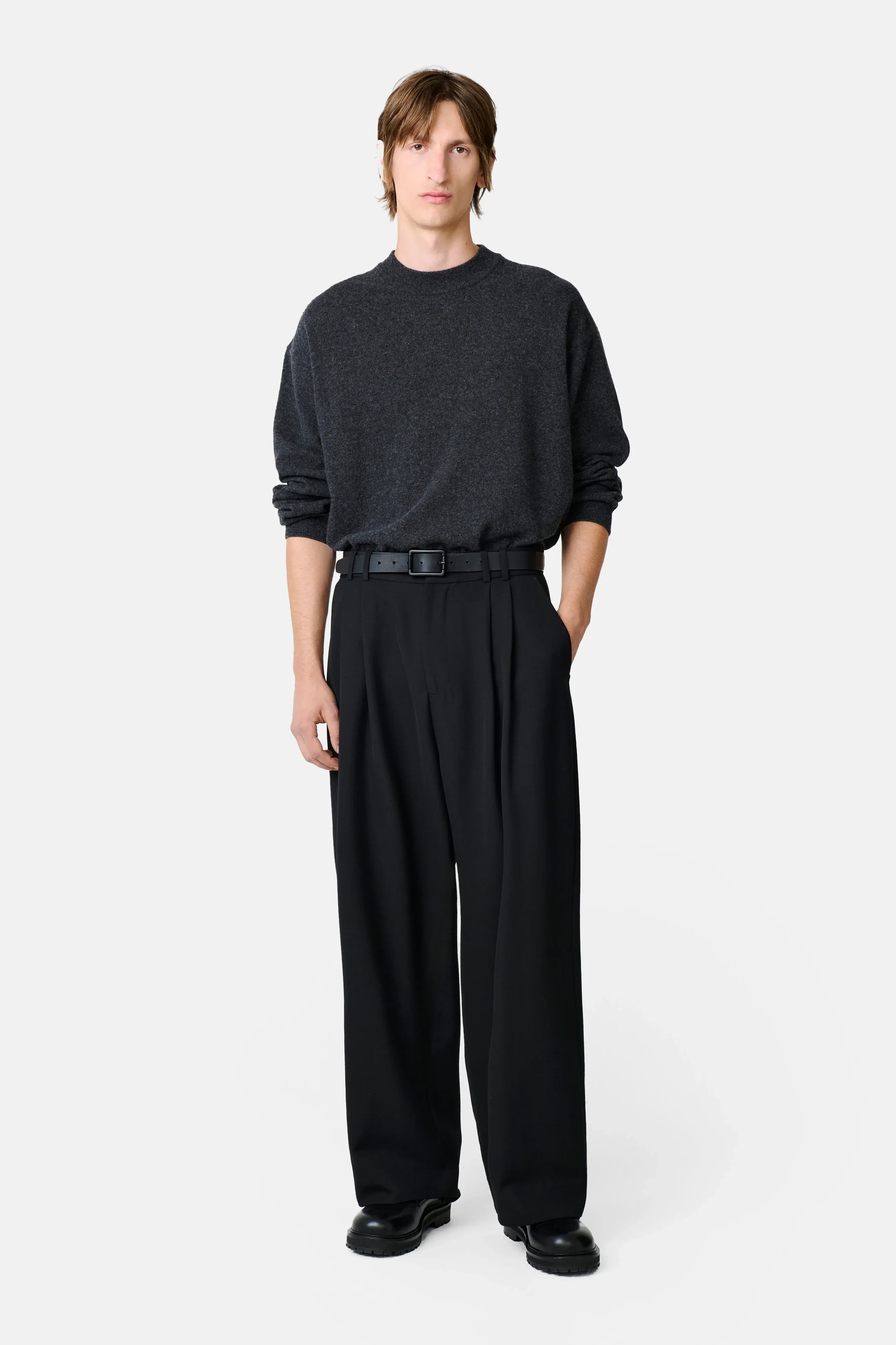Black Line Double Pleat Volume Pant - Image 4