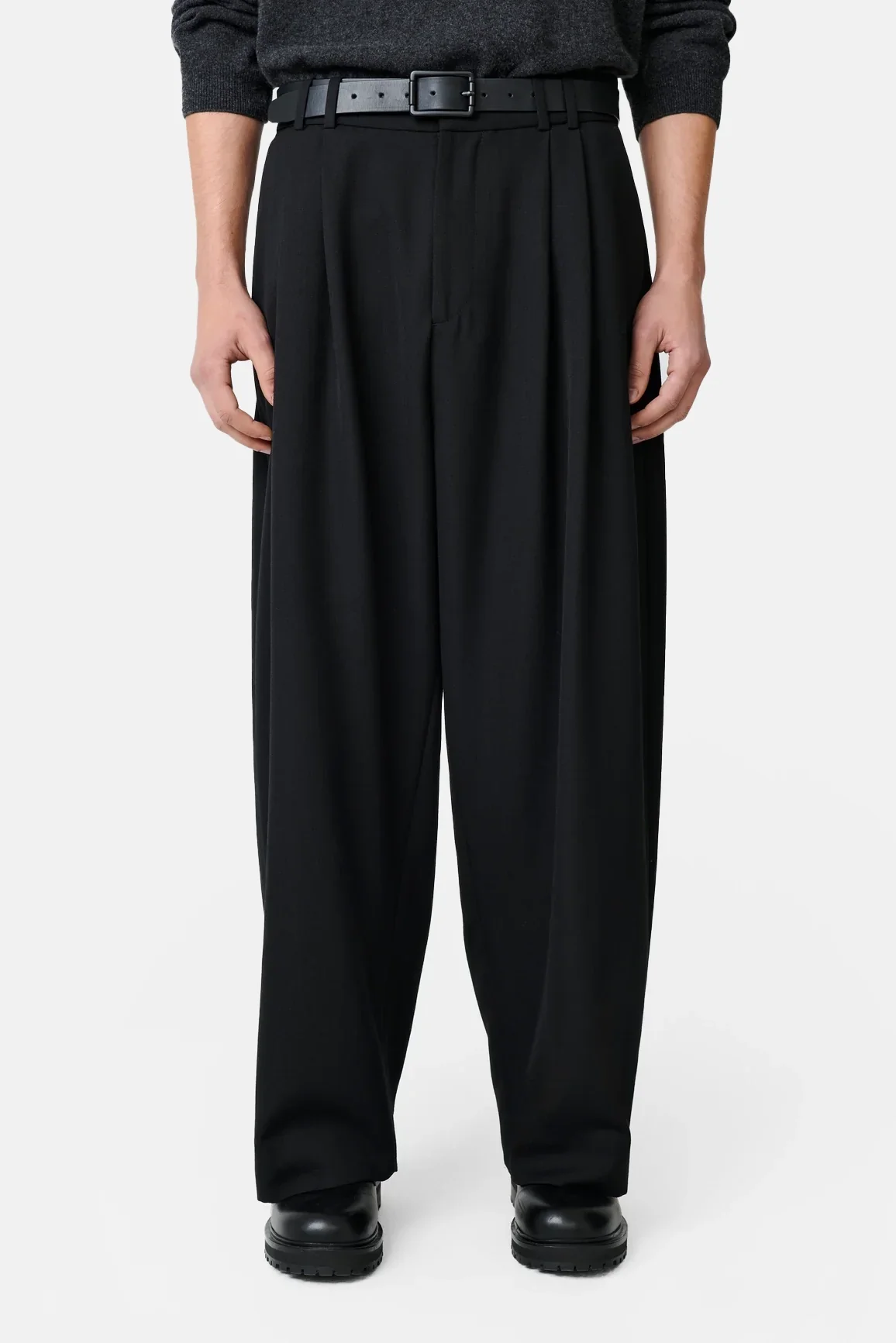 Black Line Double Pleat Volume Pant - Image 5