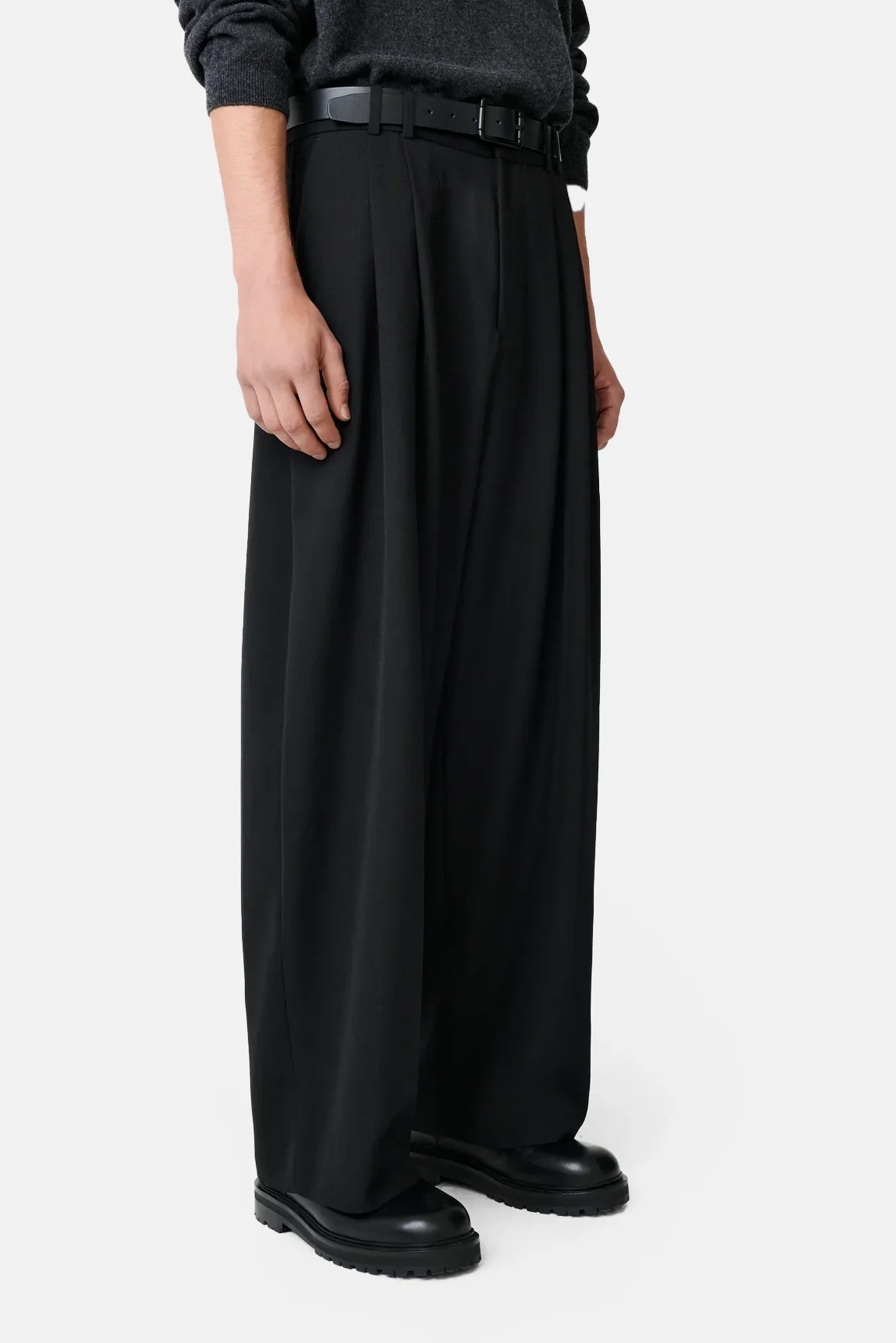 Black Line Double Pleat Volume Pant - Image 6