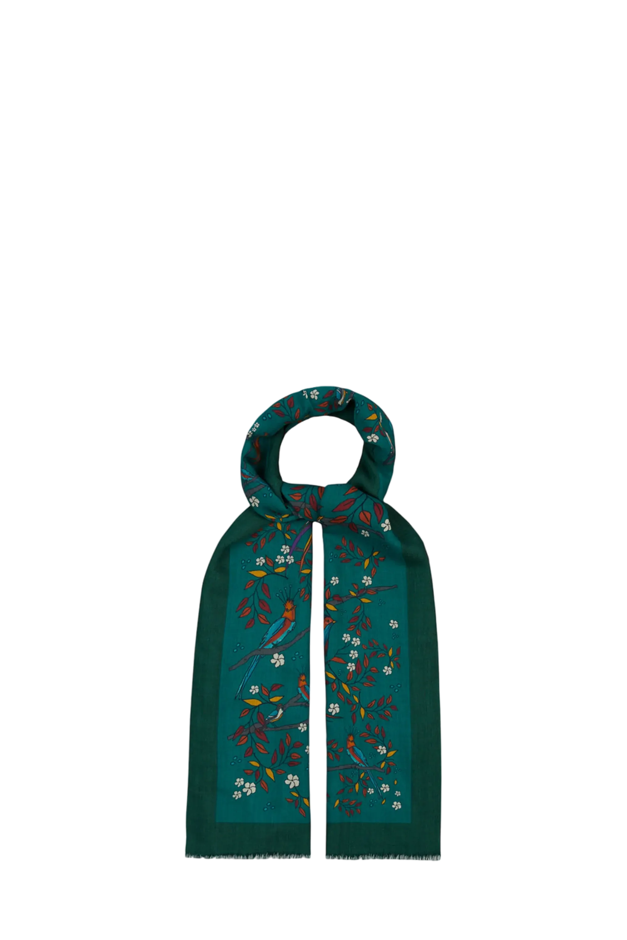 Birds Of Paradise Print Wool Scarf