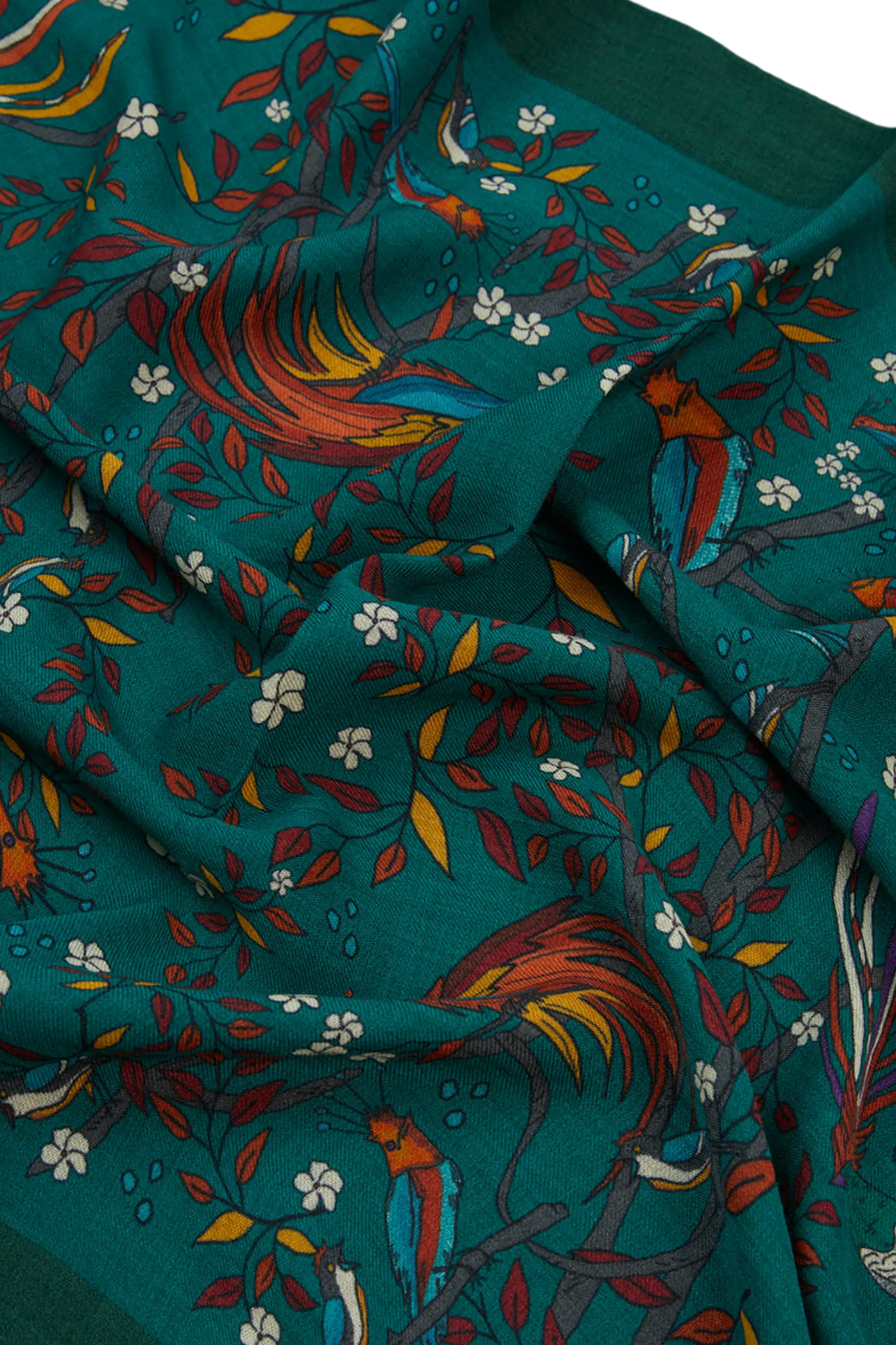 Birds Of Paradise Print Wool Scarf - Image 4