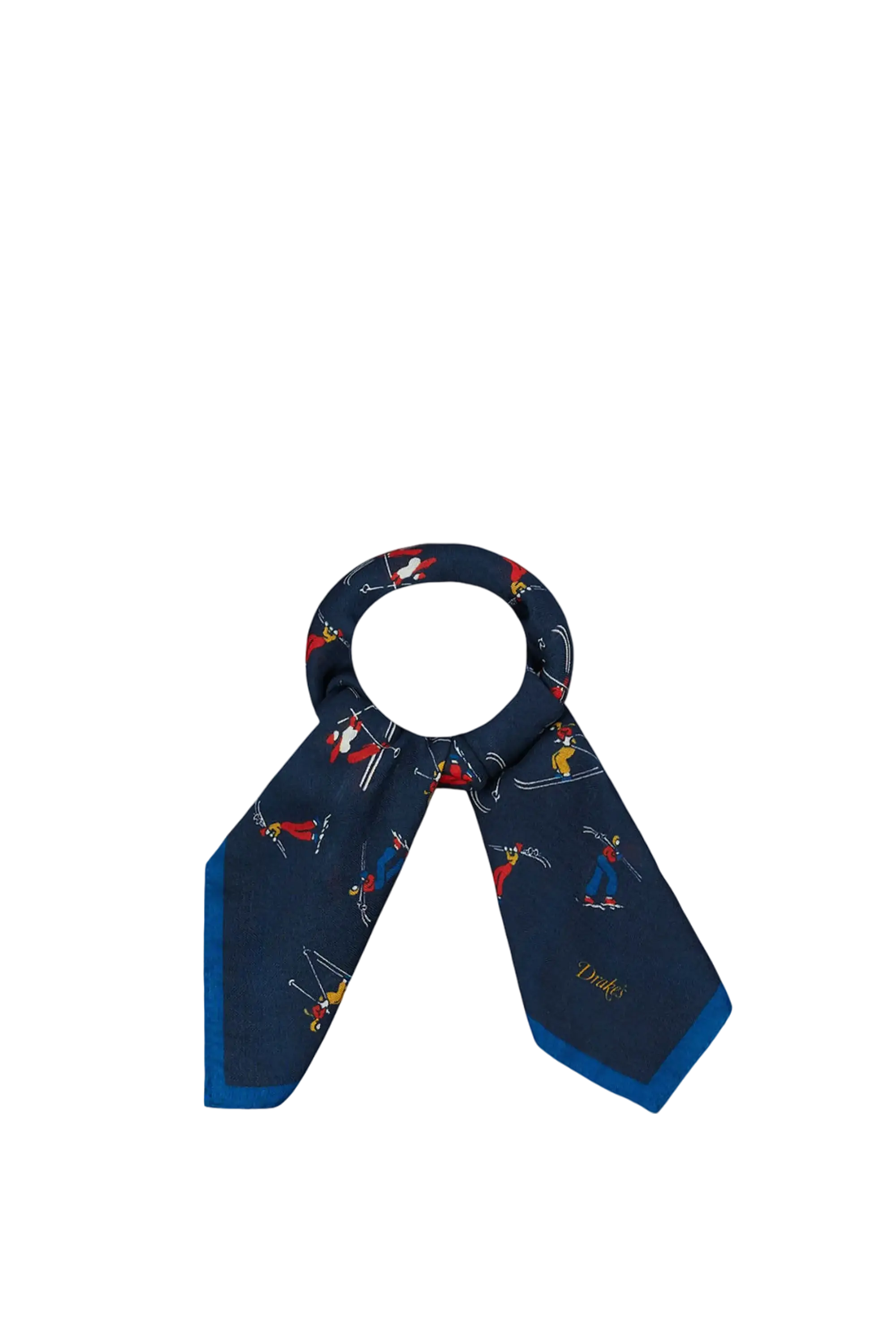 Skier Print Woolsilk Bandana