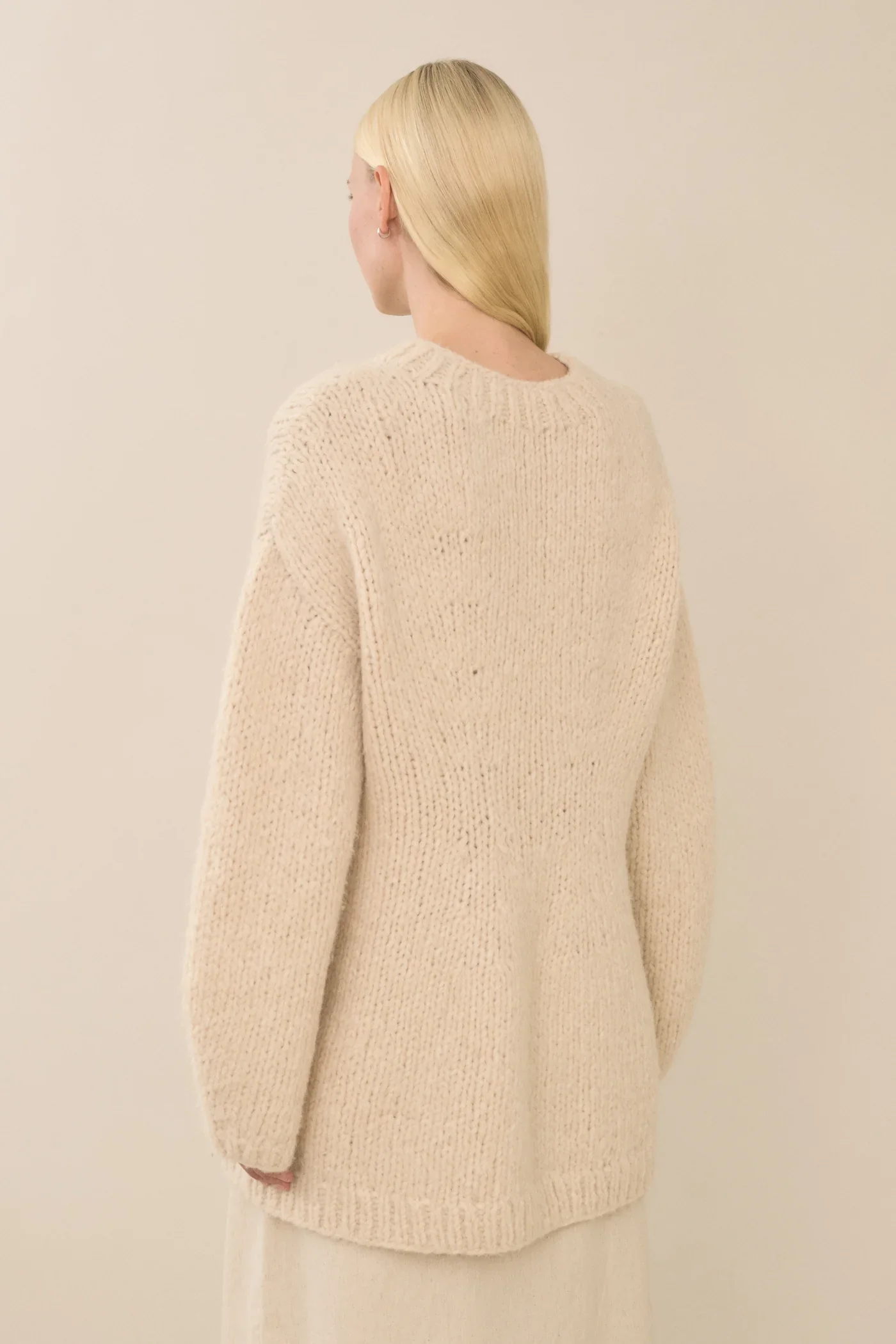 Alabaster Handknit Peplum Pullover - Image 3