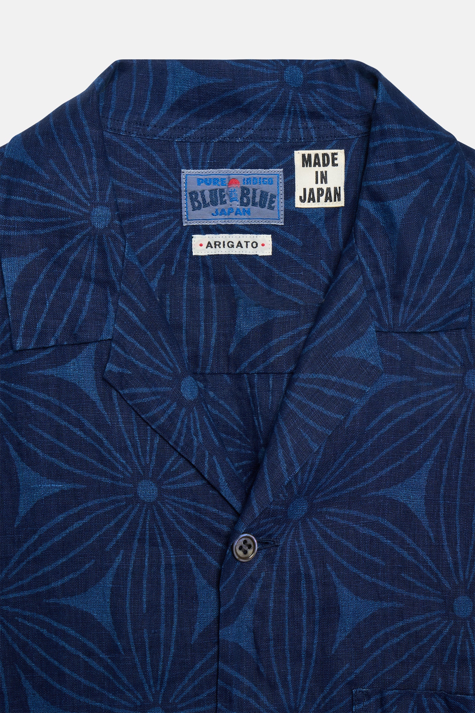 Indigo Linen Sakura Bassen Short Sleeve Shirt - Image 3