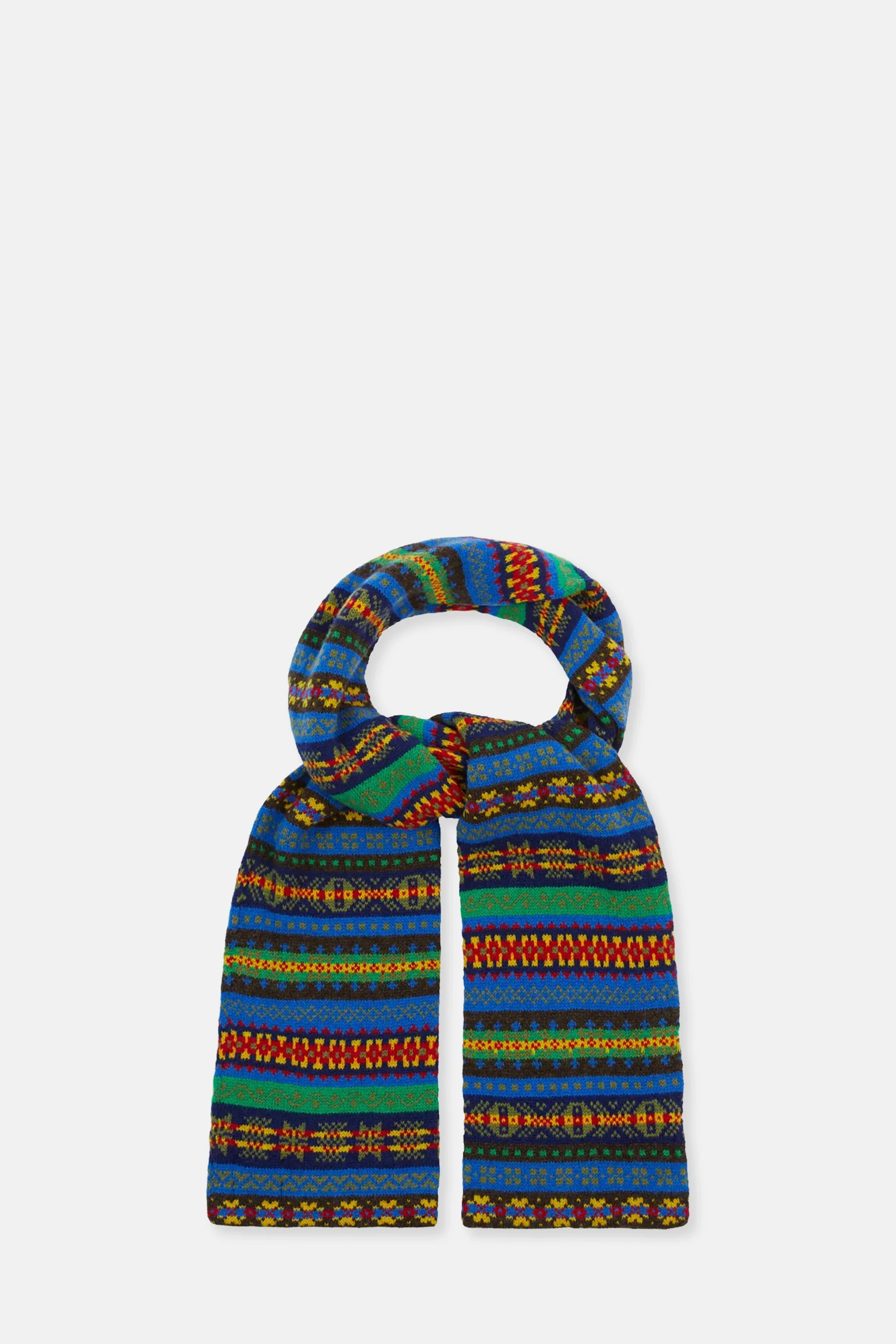 Blue Fair Isle Lambswool Scarf