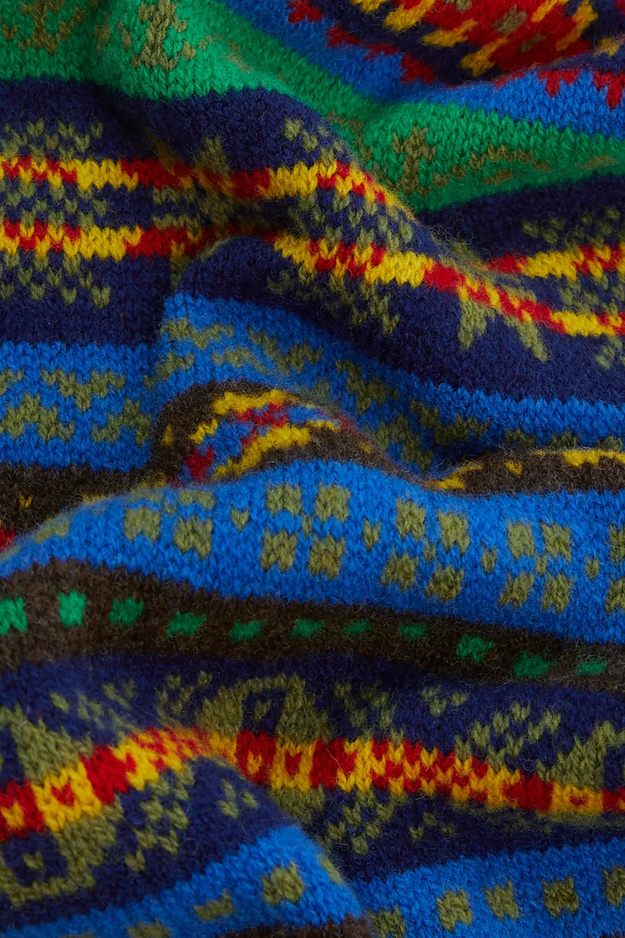 Blue Fair Isle Lambswool Scarf - Image 4