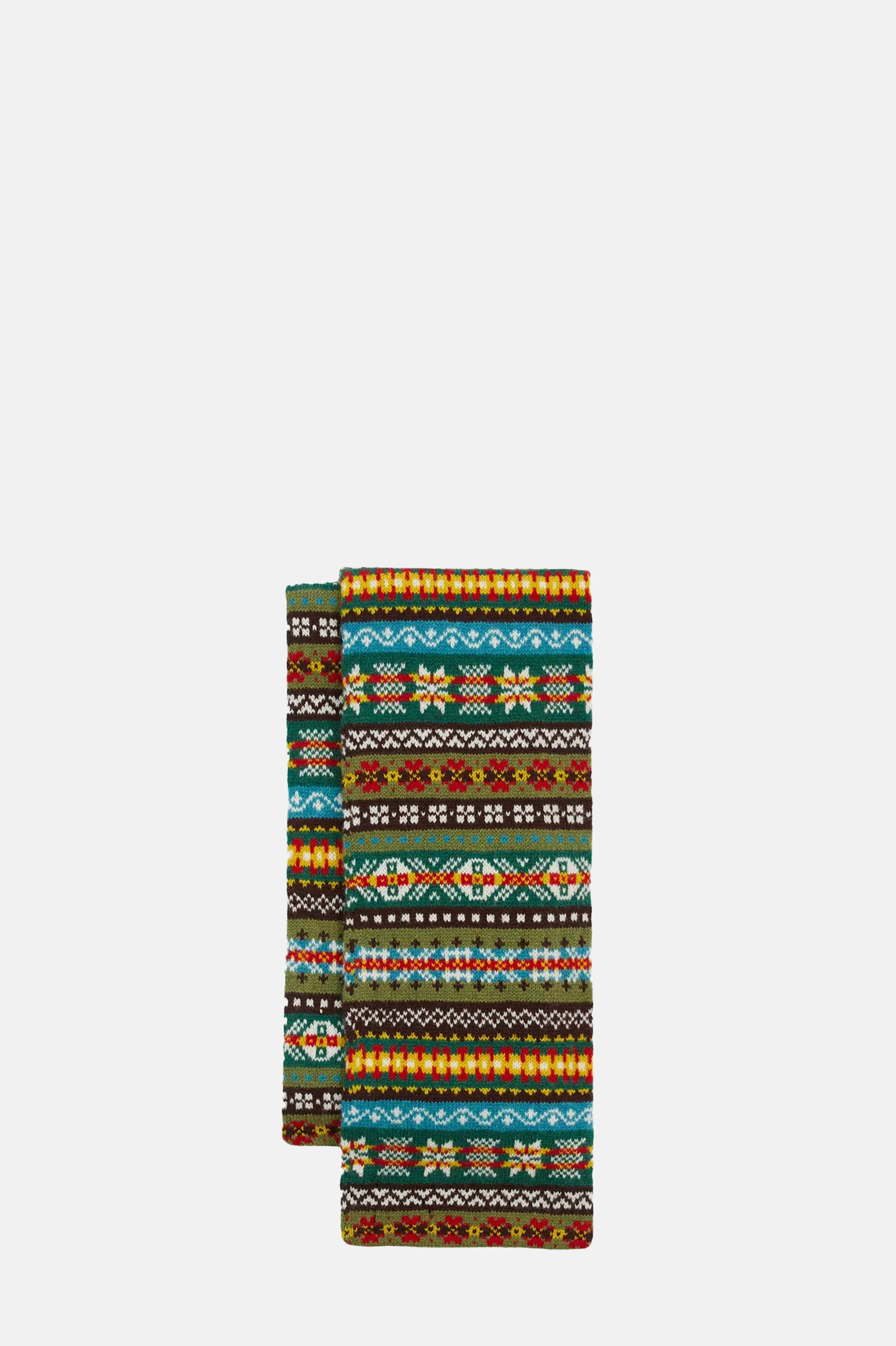 Green Fair Isle Lambswool Scarf - Image 3