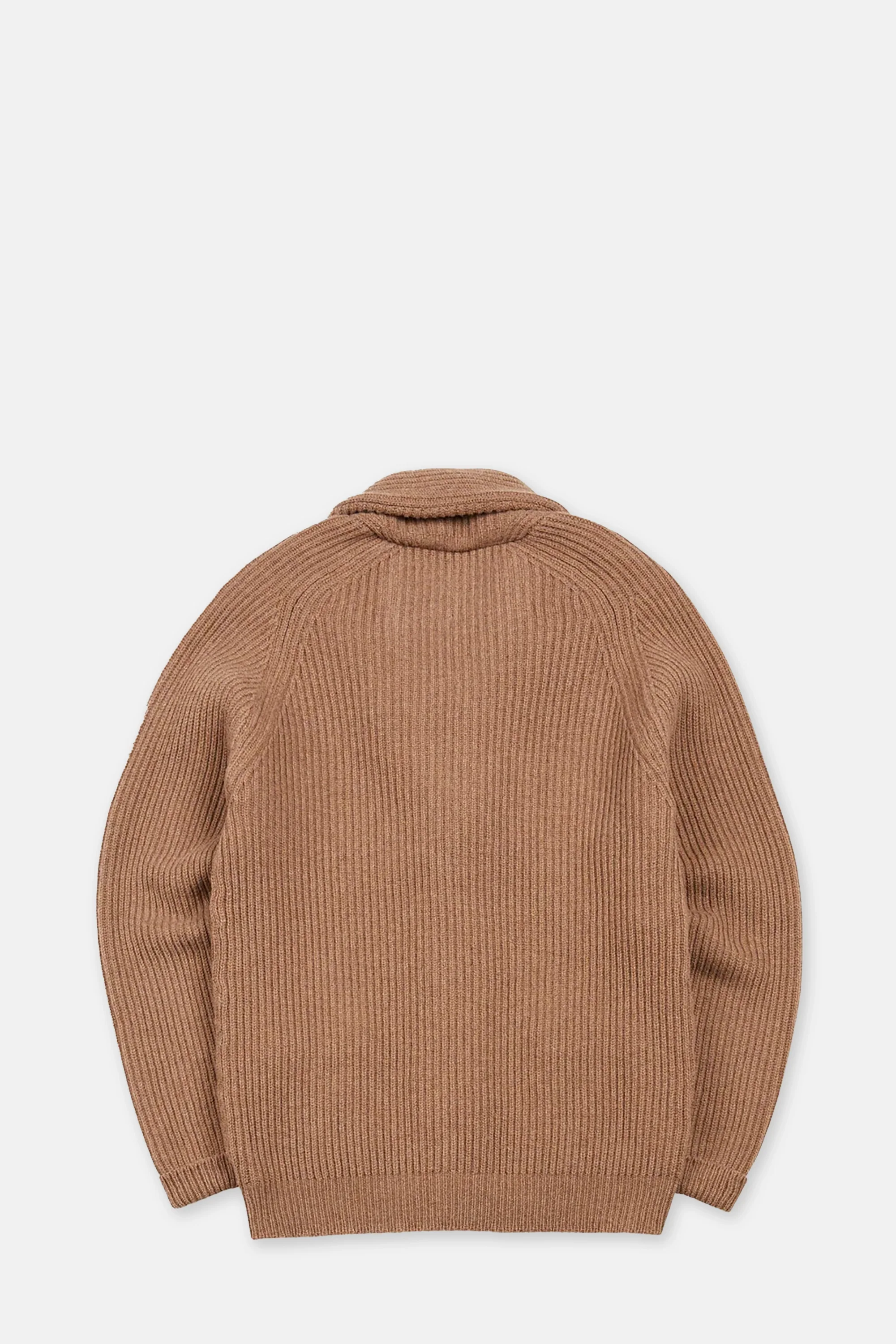 Camel Lambswool Shawl Collar Cardigan - Image 2