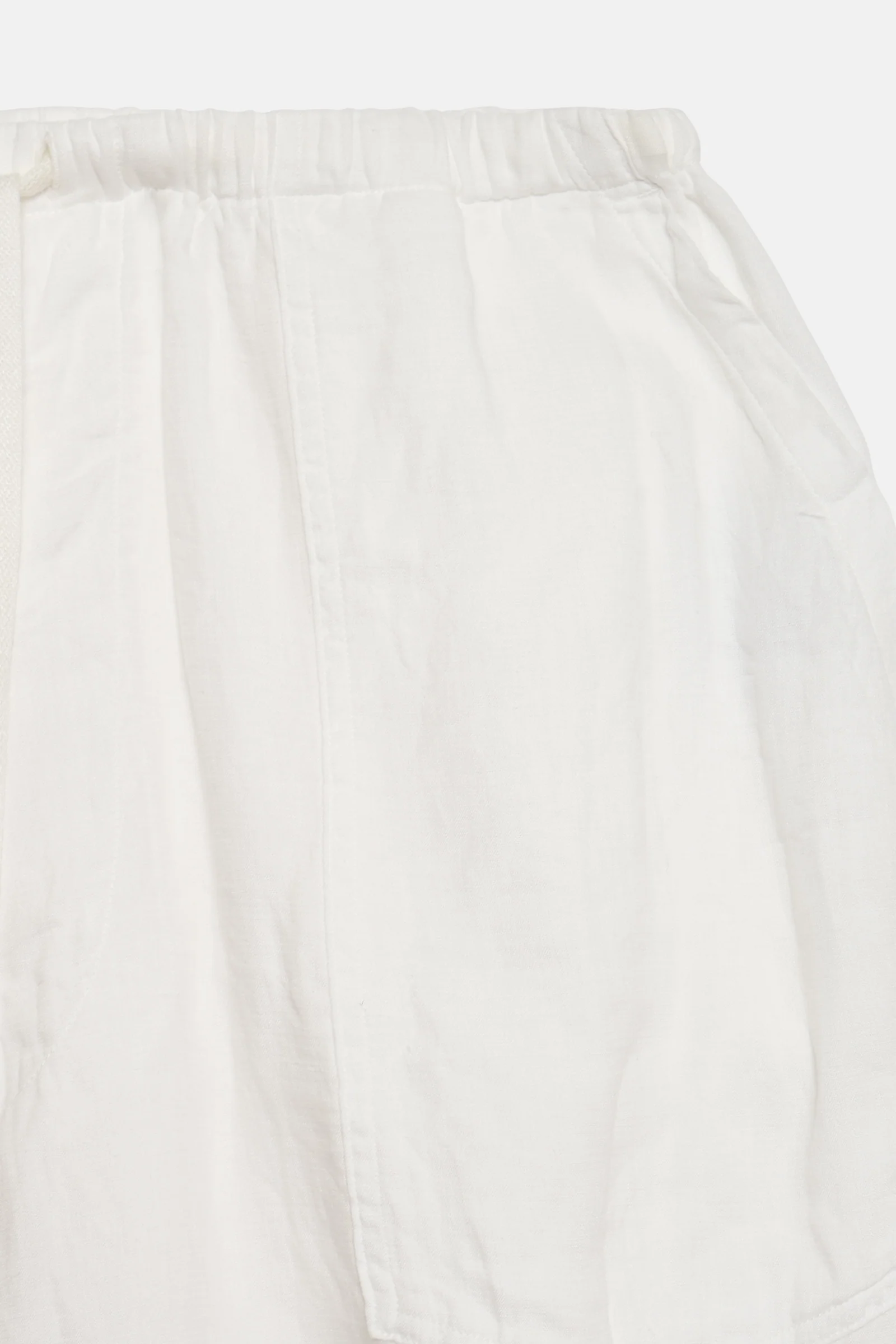 White Double Linen Drawstring Pants - Image 3