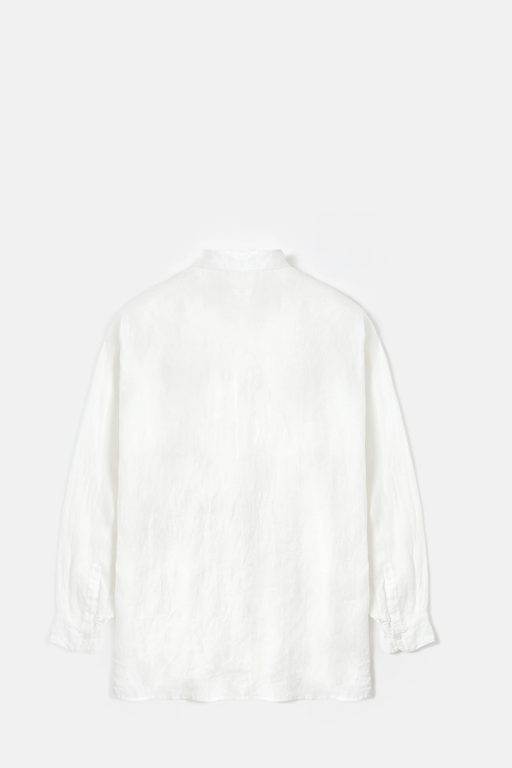 White Double Linen Pullover Shirt - Image 2