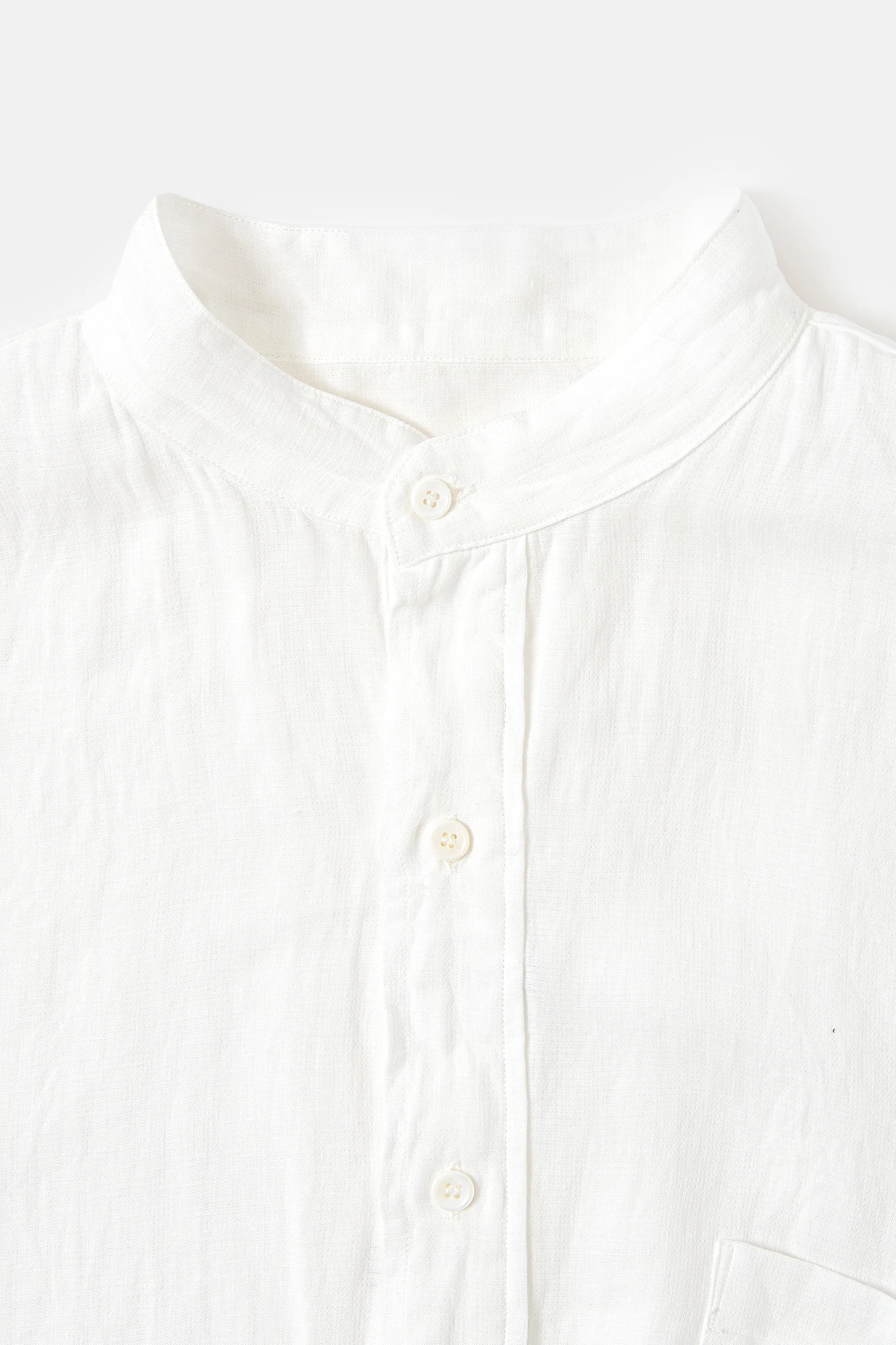 White Double Linen Pullover Shirt - Image 3