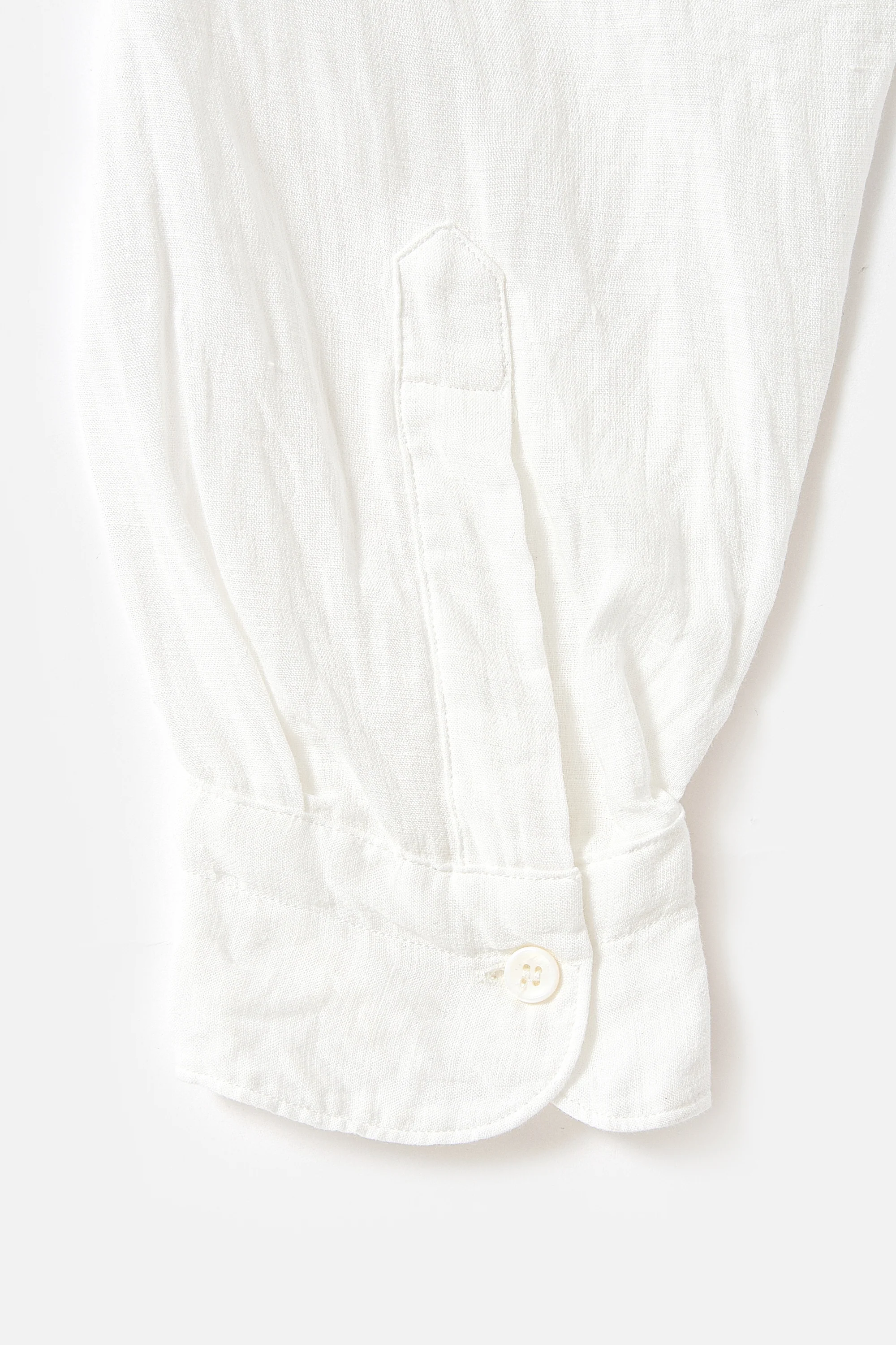 White Double Linen Pullover Shirt - Image 5
