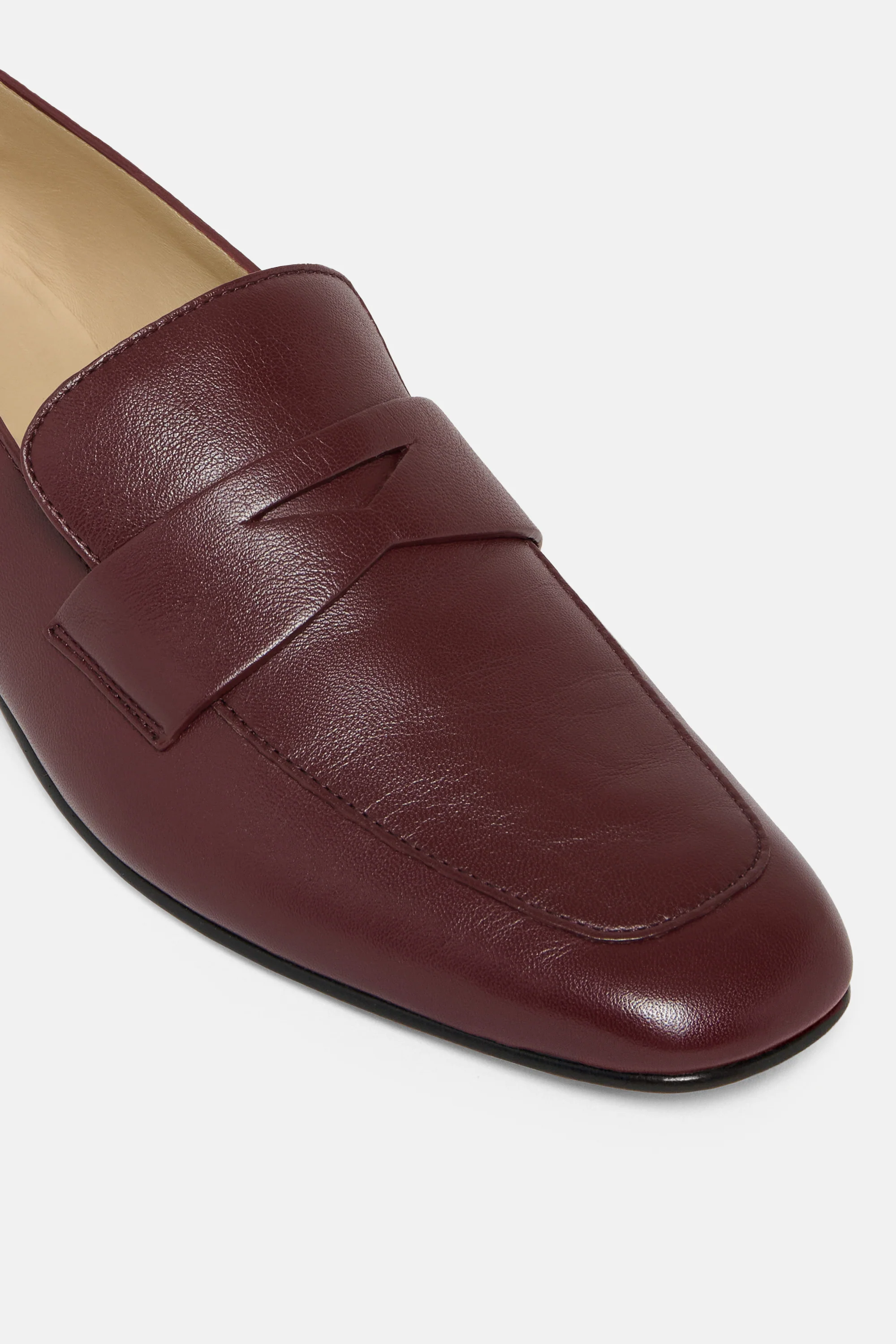 Oxblood Loafer Leather Placket - Image 3