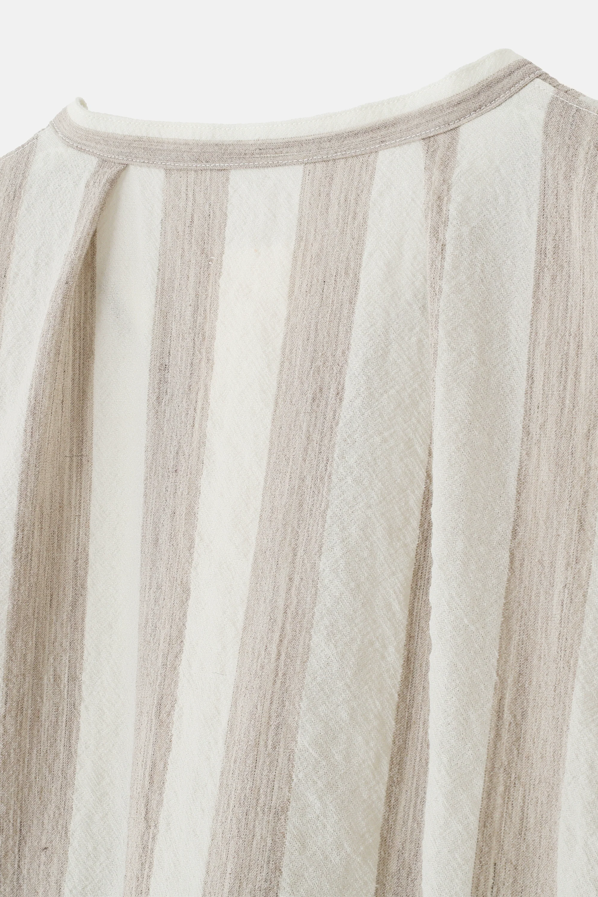 London Stripe Band Collar 3/4 Shirt - Image 5