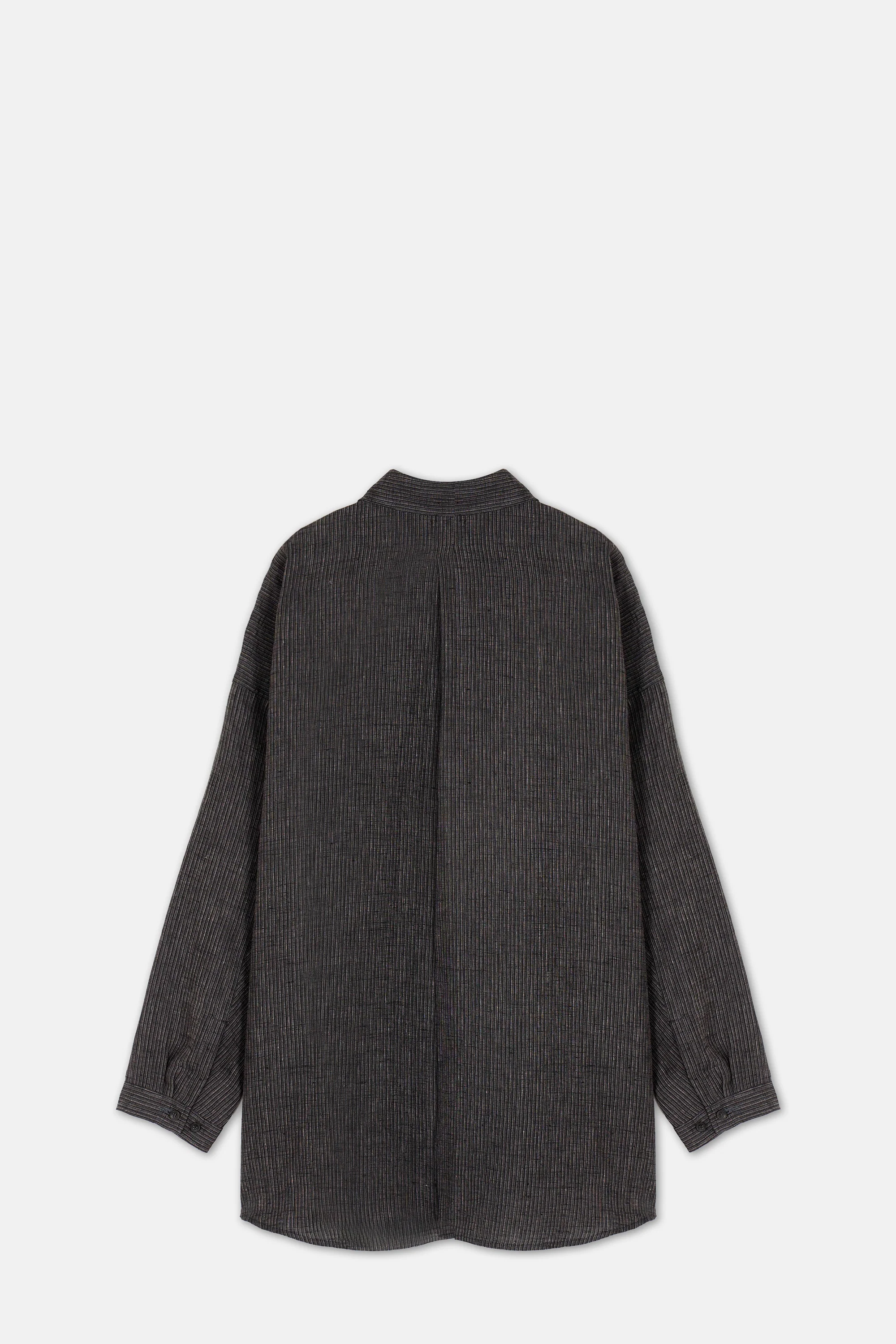 Loose Dress Shirt Center Black Pleated - Image 2