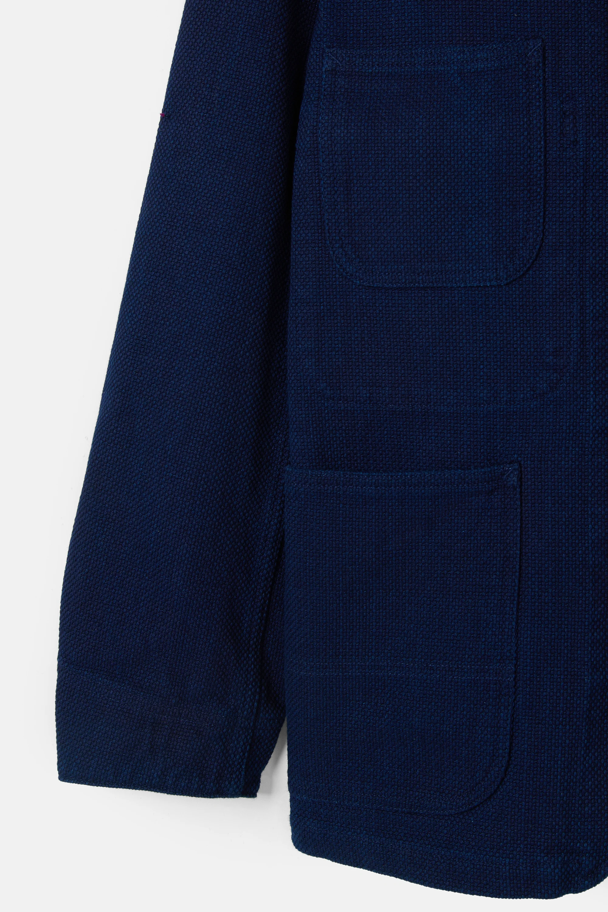 Pure Indigo Double Cloth Sashiko Coverall Jacket - Image 4