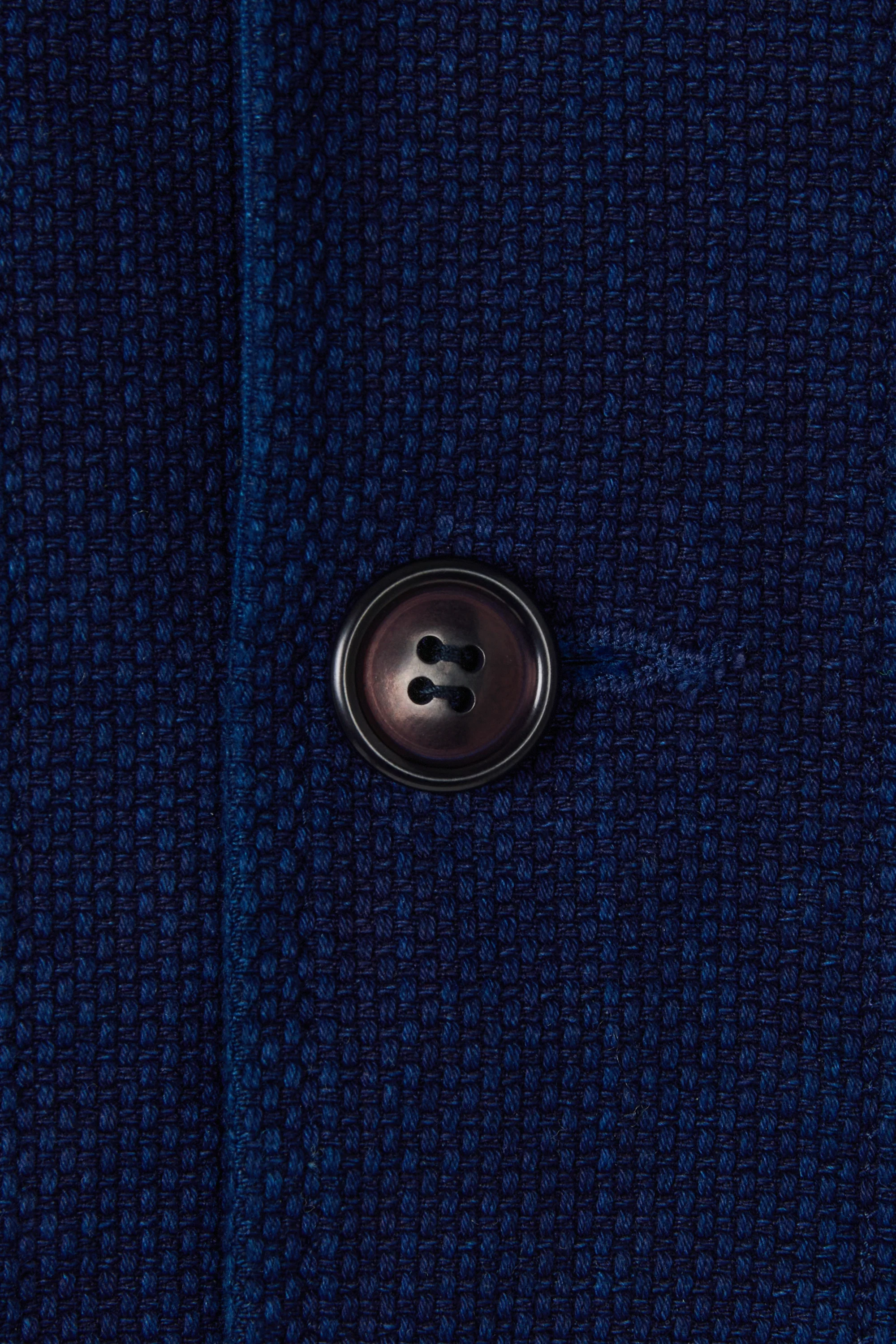 Pure Indigo Double Cloth Sashiko Coverall Jacket - Image 5
