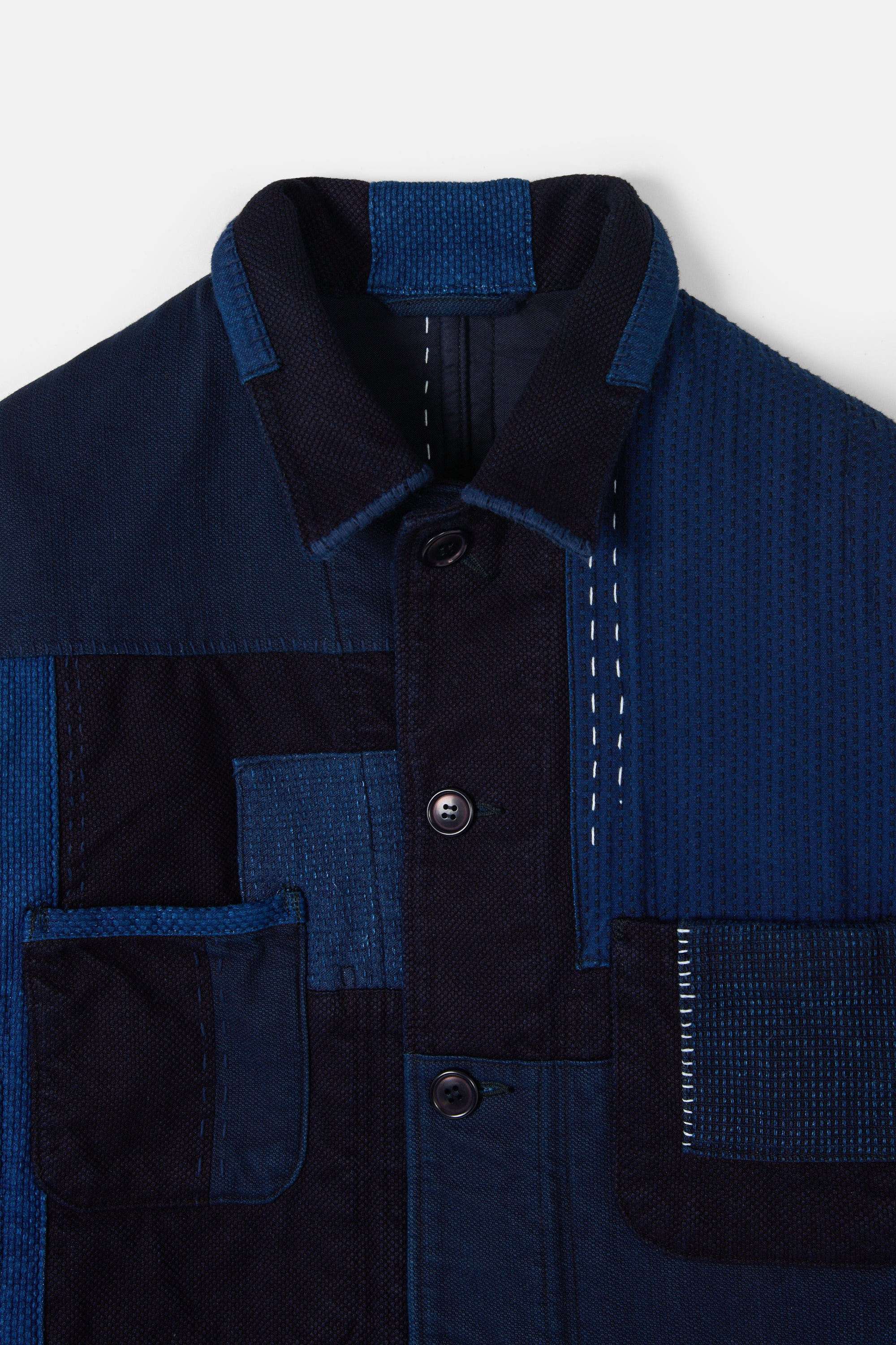 Pure Indigo Sashiko Nenrin Coverall Jacket - Image 3