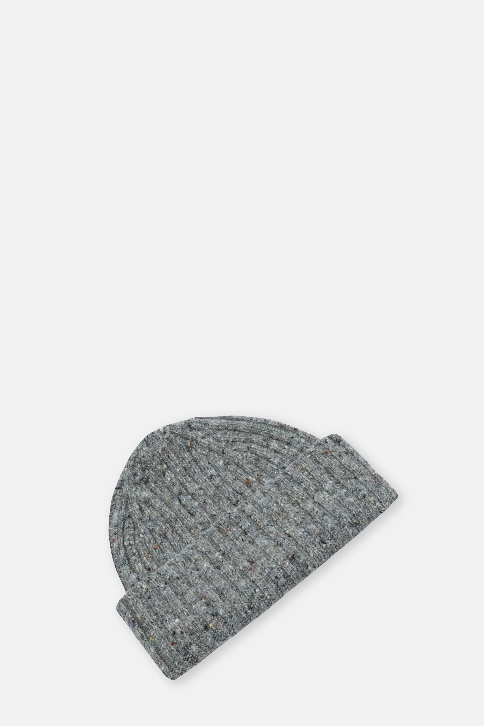 Light Grey Donegal Ribbed Merino Knit Cap - Image 2