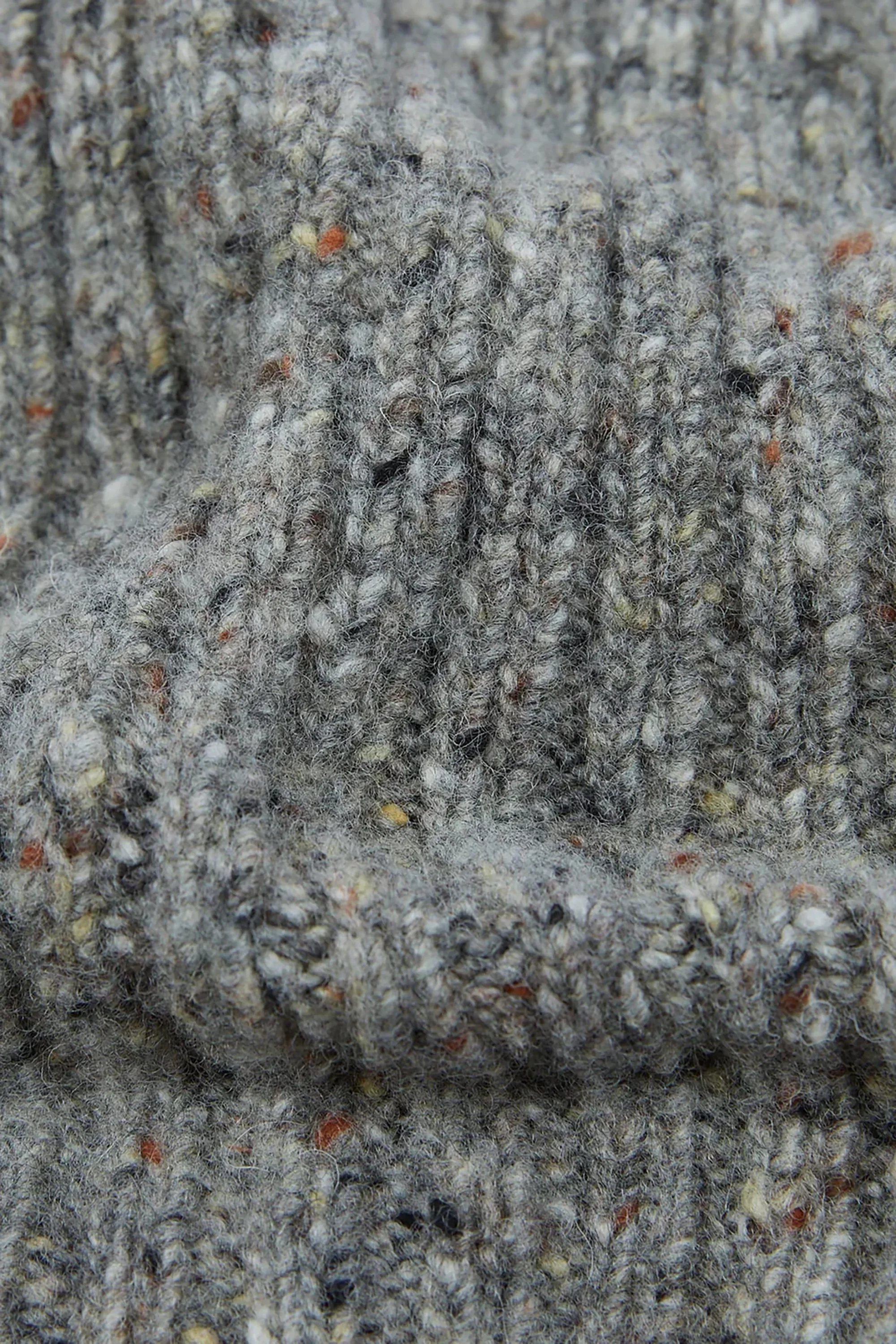 Light Grey Donegal Ribbed Merino Knit Cap - Image 4